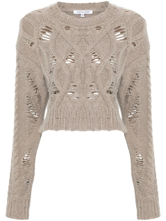 cable-knit cropped sweater