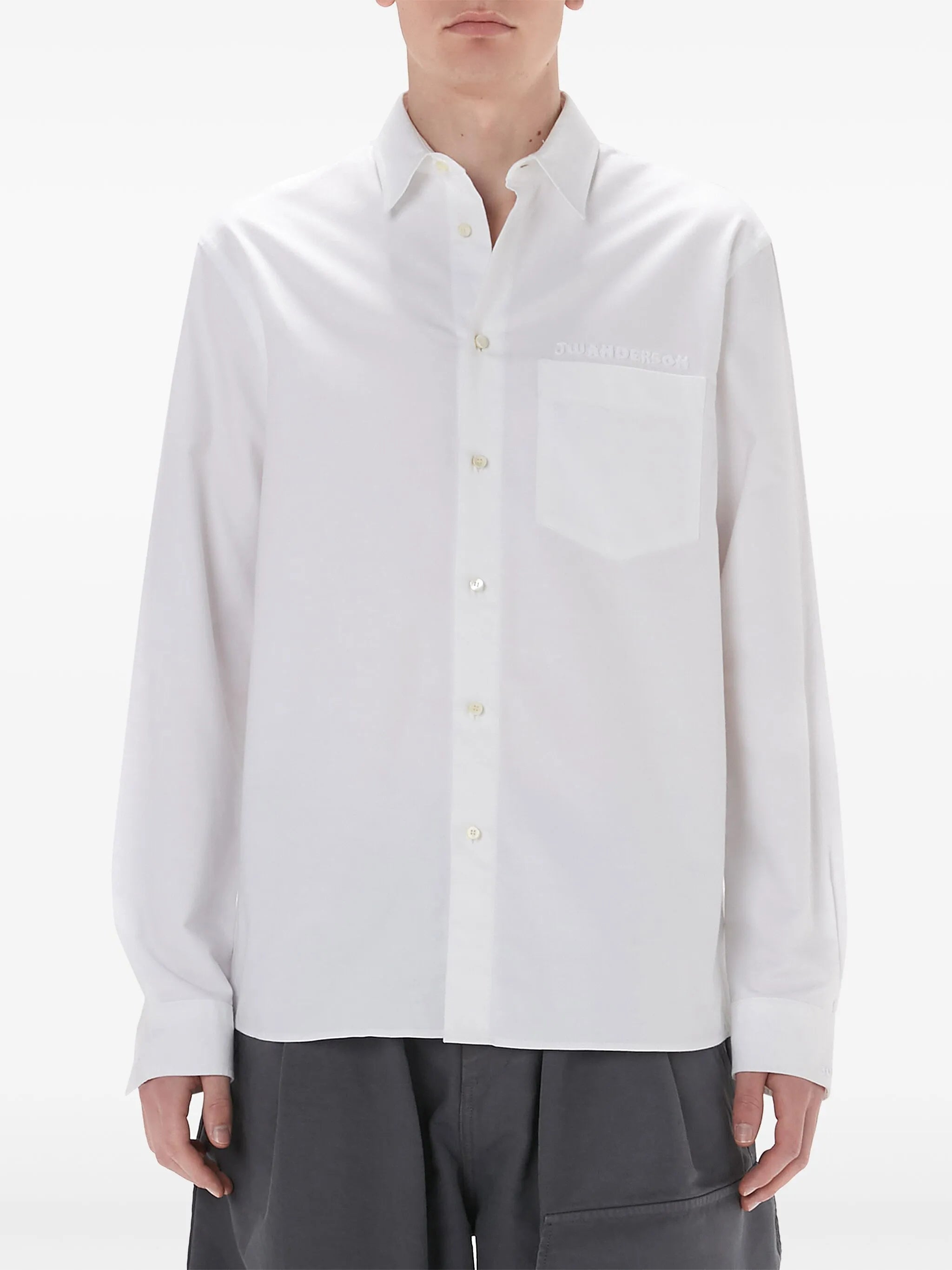 embroidered-logo cotton shirt