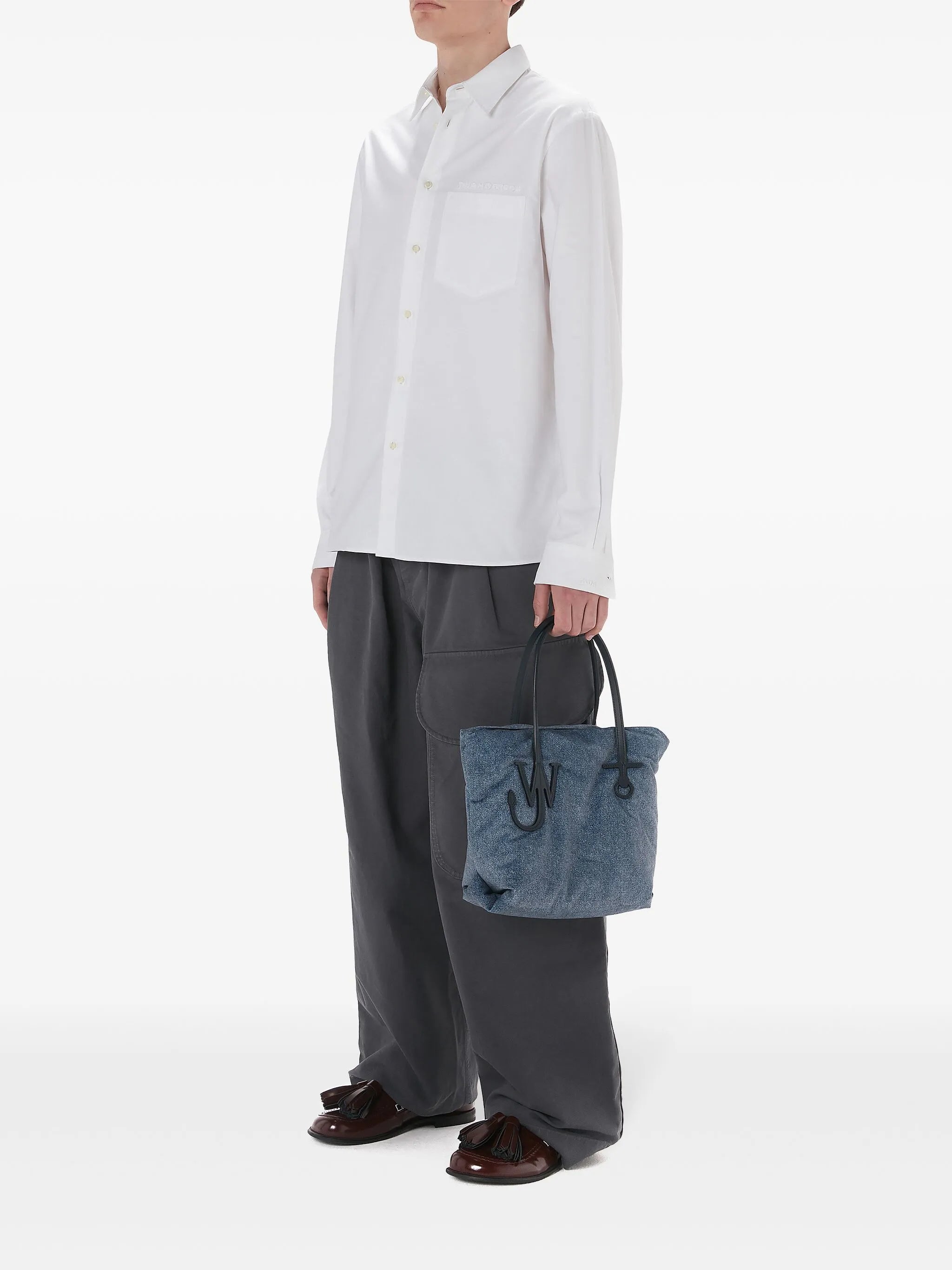 embroidered-logo cotton shirt