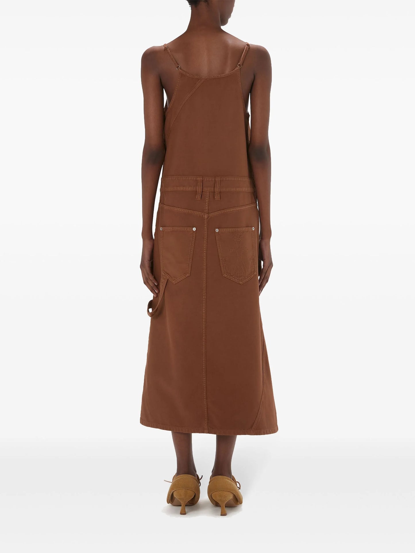 logo-appliqué midi dress