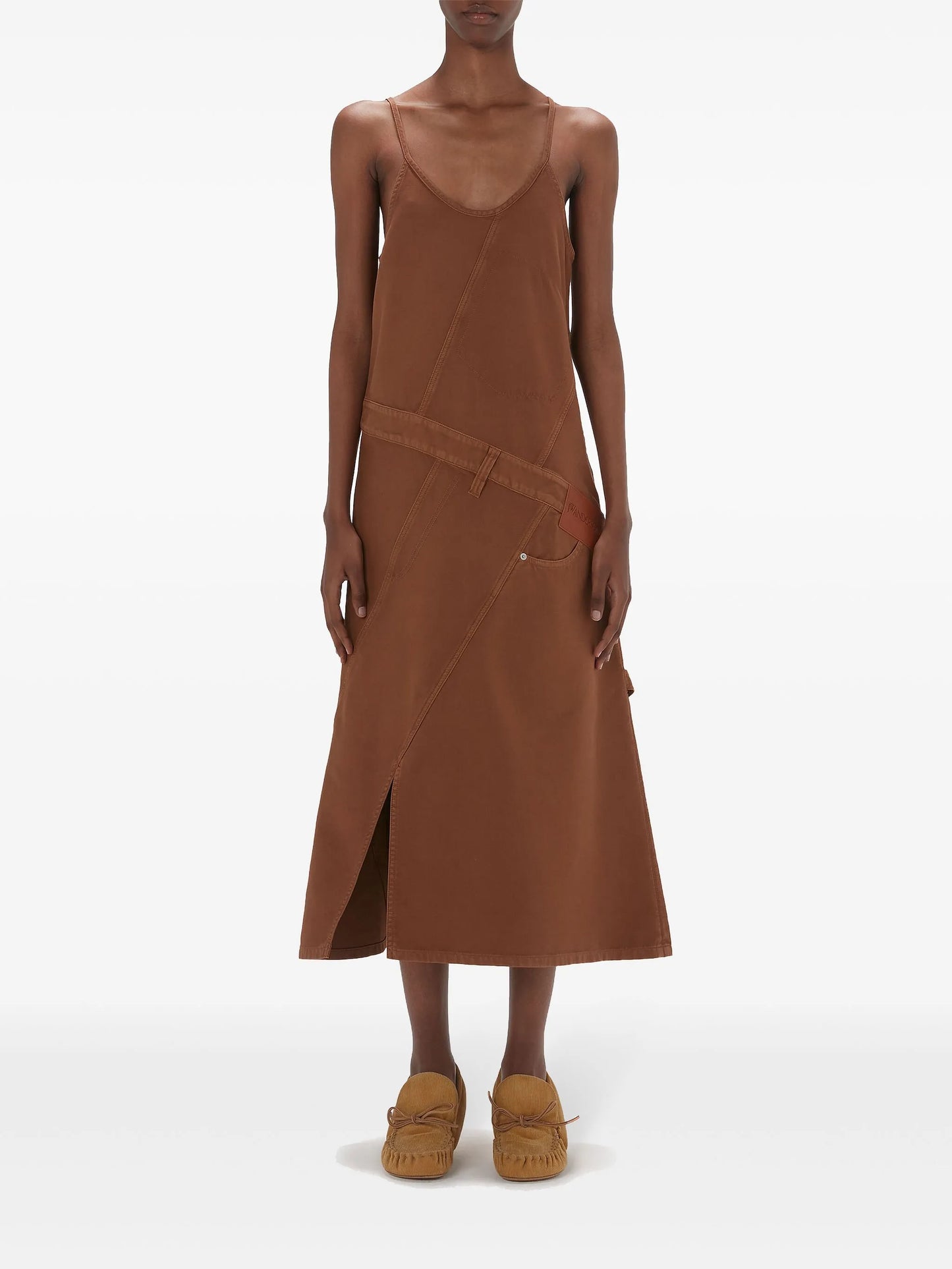 logo-appliqué midi dress