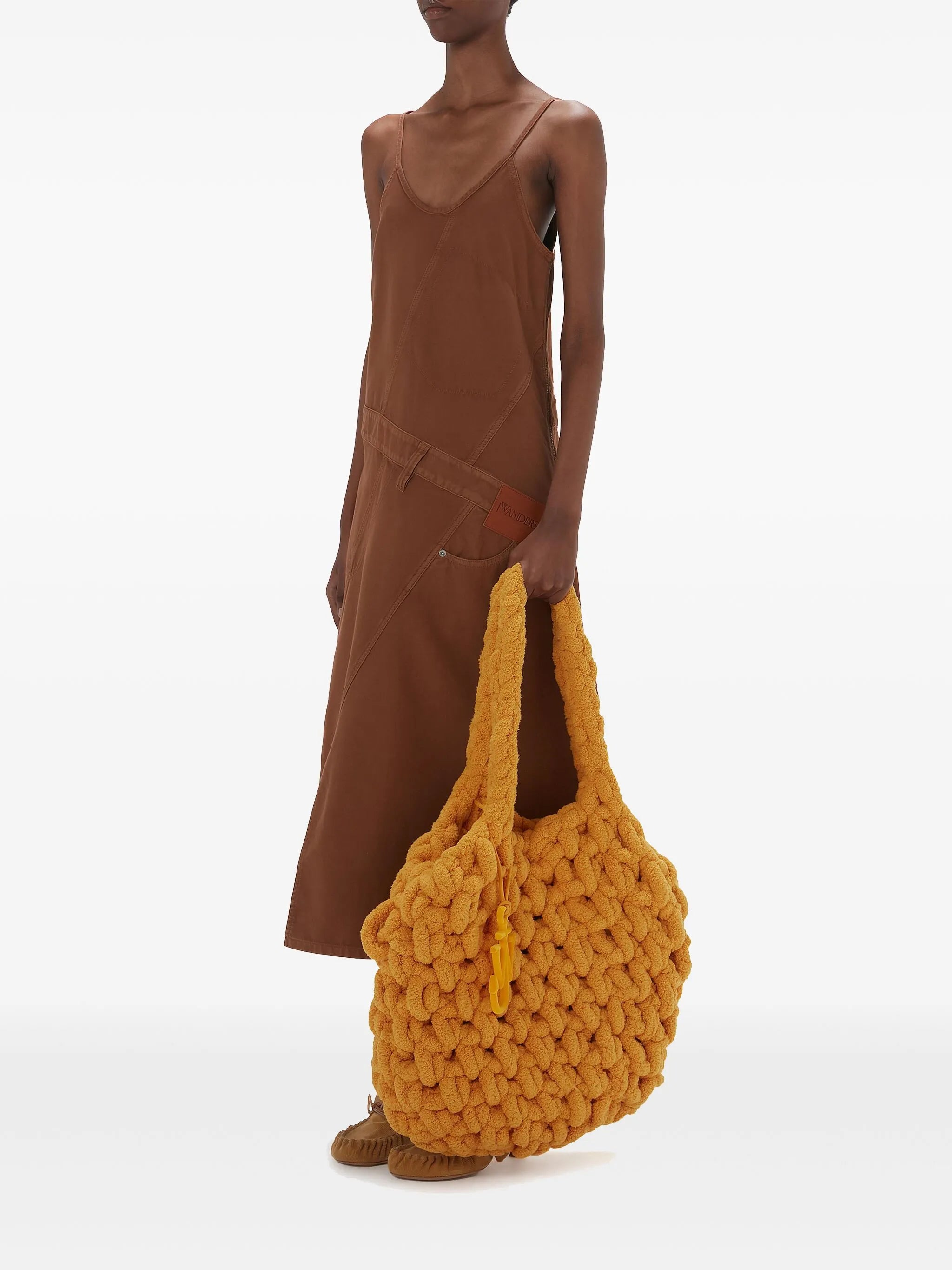 logo-appliqué midi dress