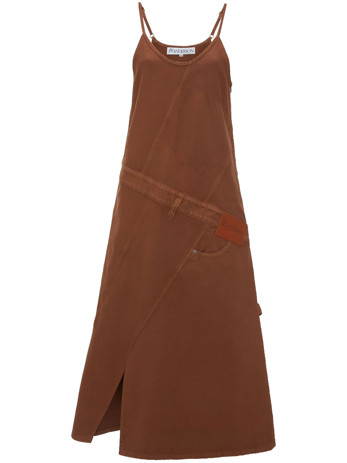 logo-appliqué midi dress