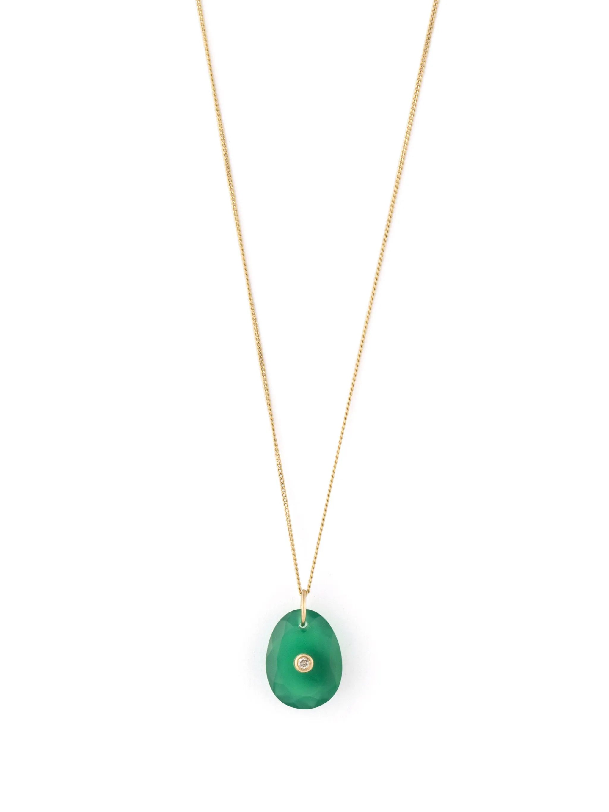 14kt yellow gold Orso onyx and diamond necklace