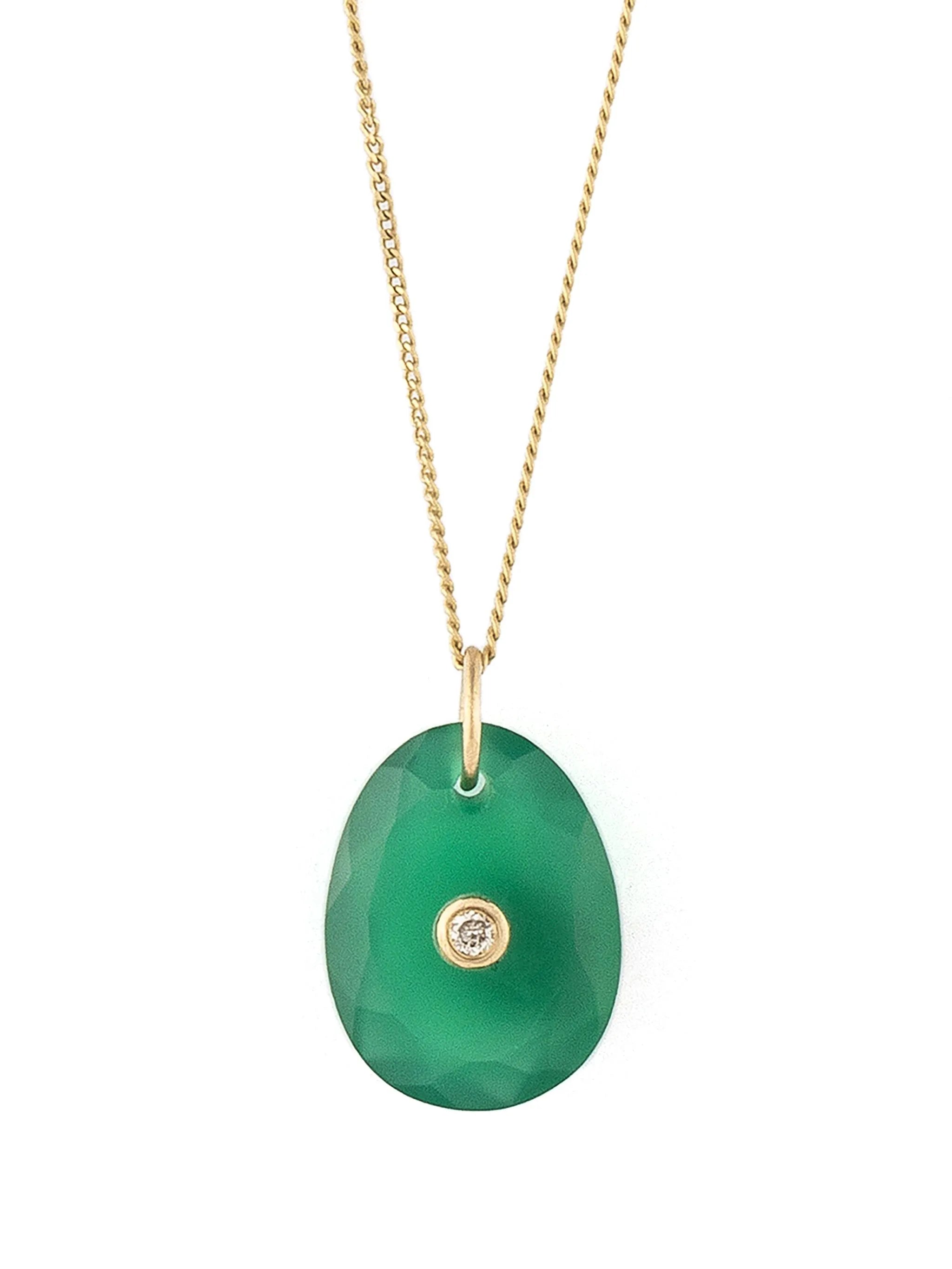14kt yellow gold Orso onyx and diamond necklace