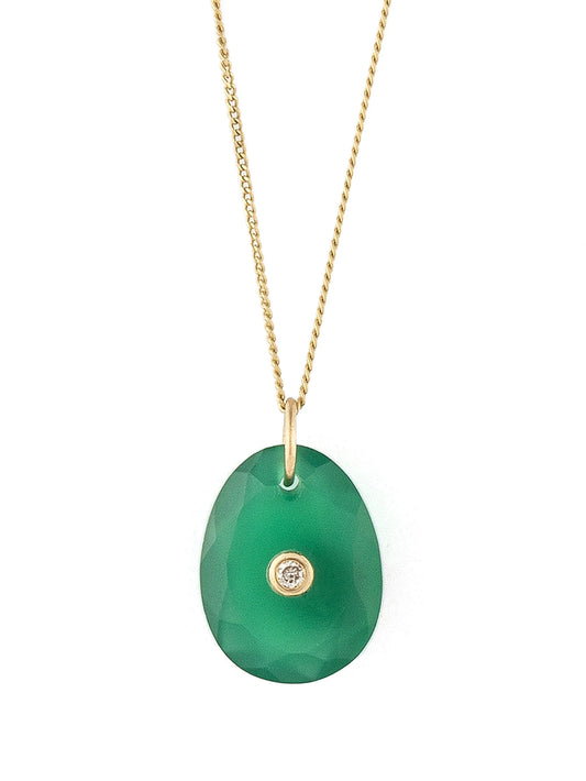 14kt yellow gold Orso onyx and diamond necklace