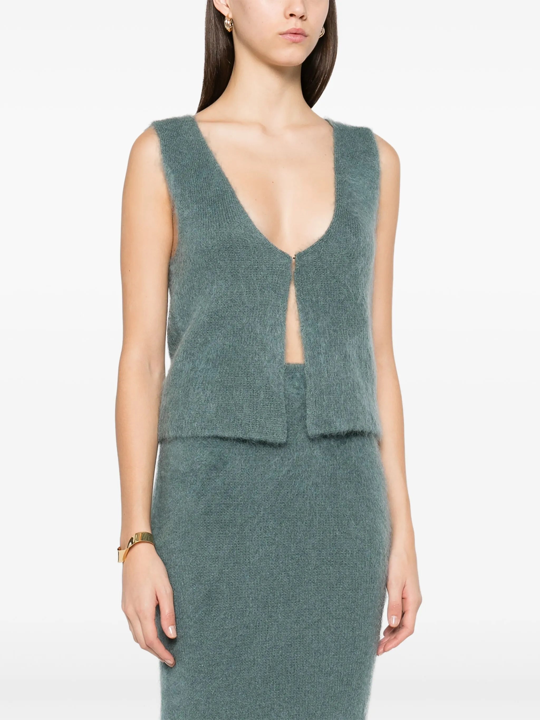 brushed mohair vest
