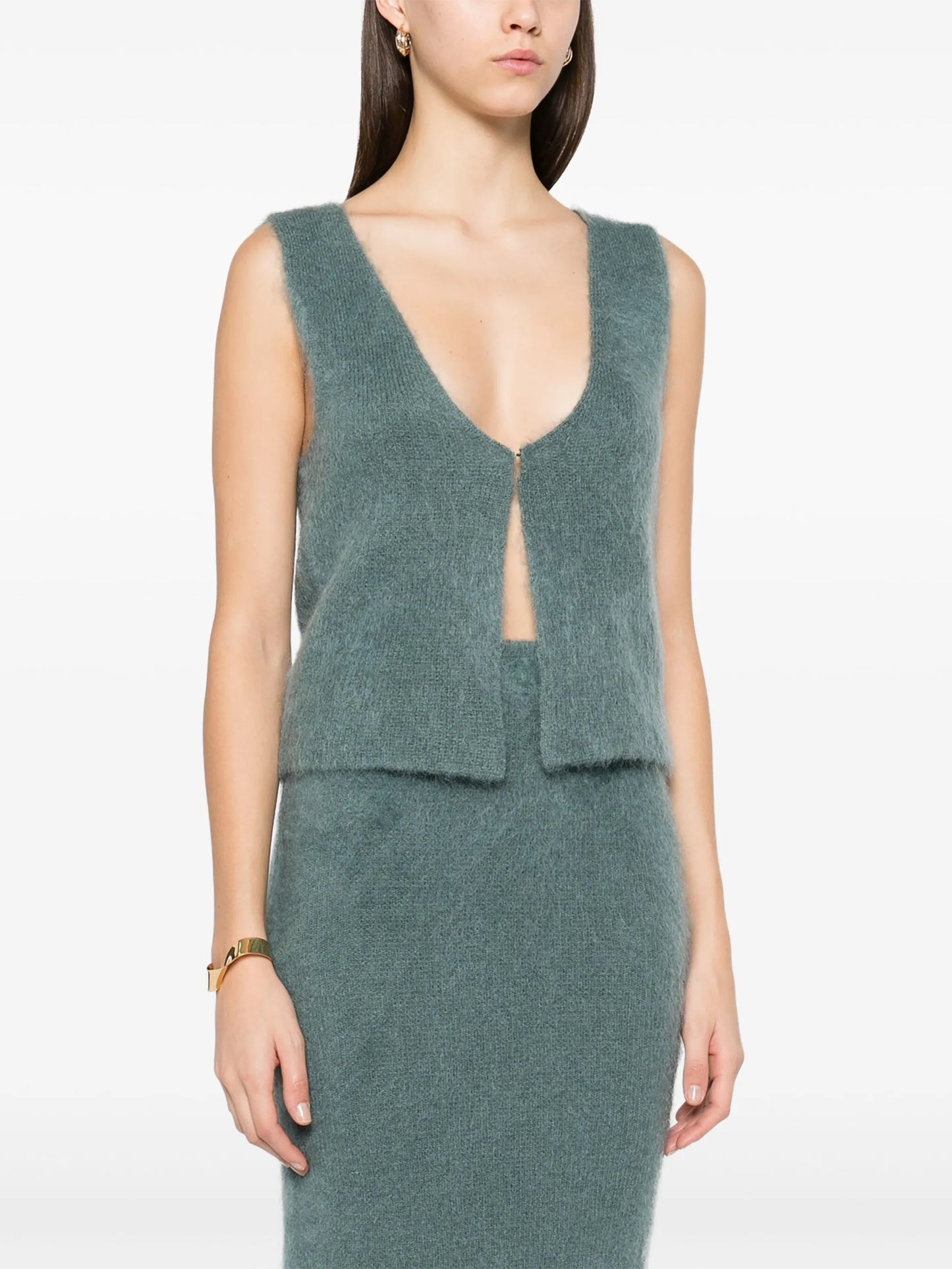 brushed mohair vest