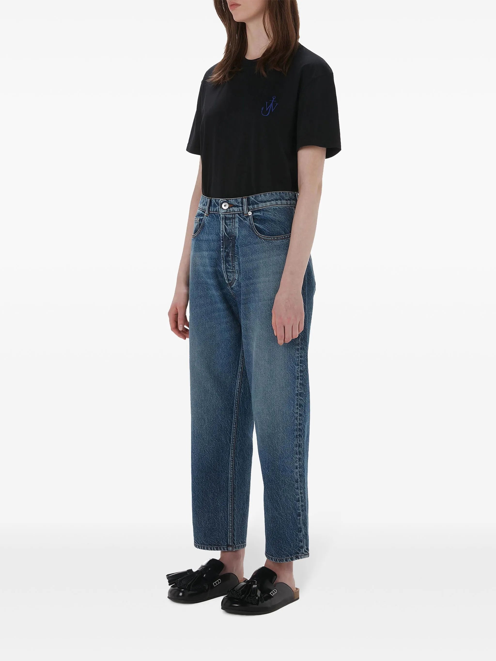 cropped straight-leg jeans