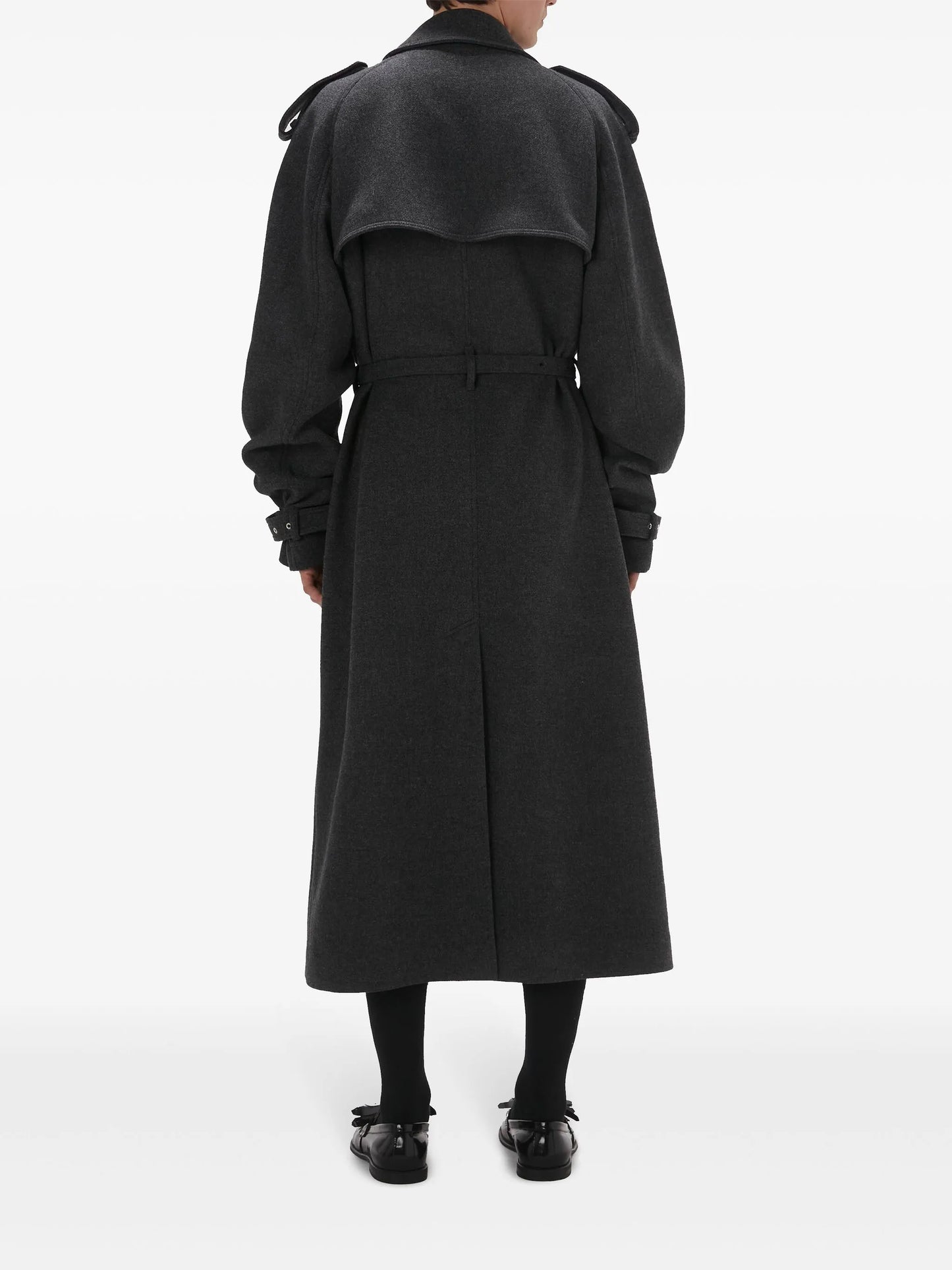 double-breasted wool-blend coat