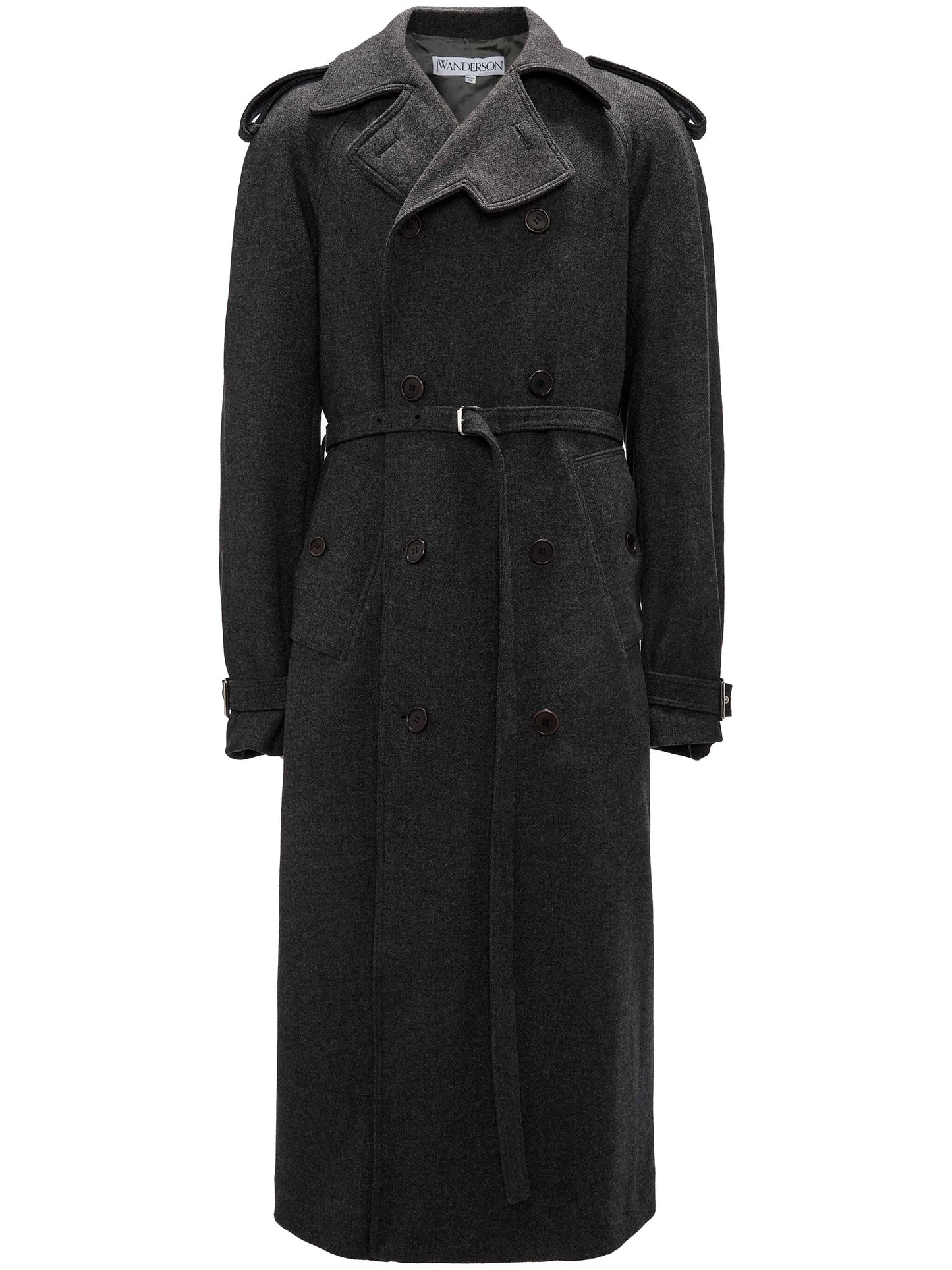 double-breasted wool-blend coat