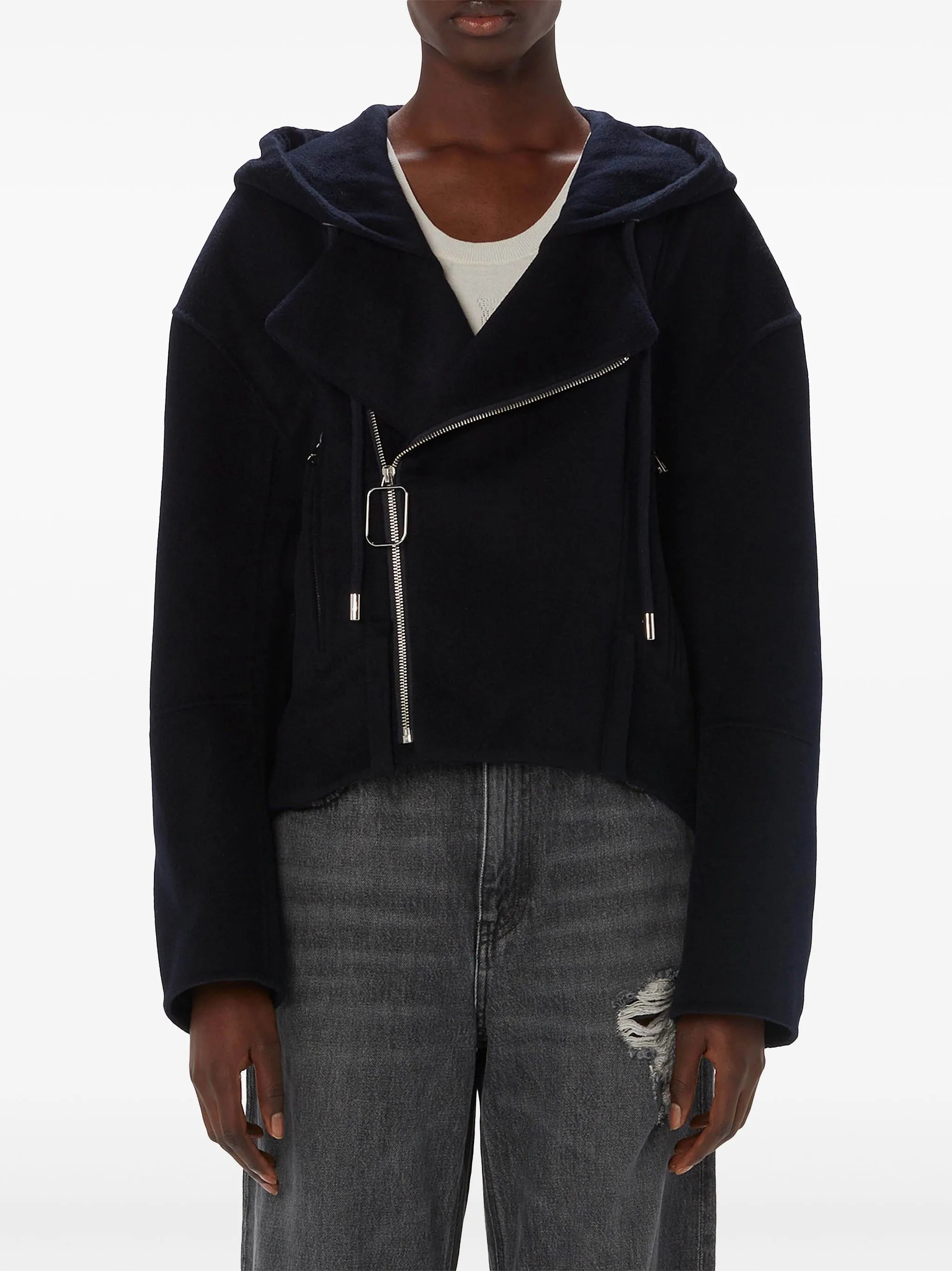 hooded wool jacket