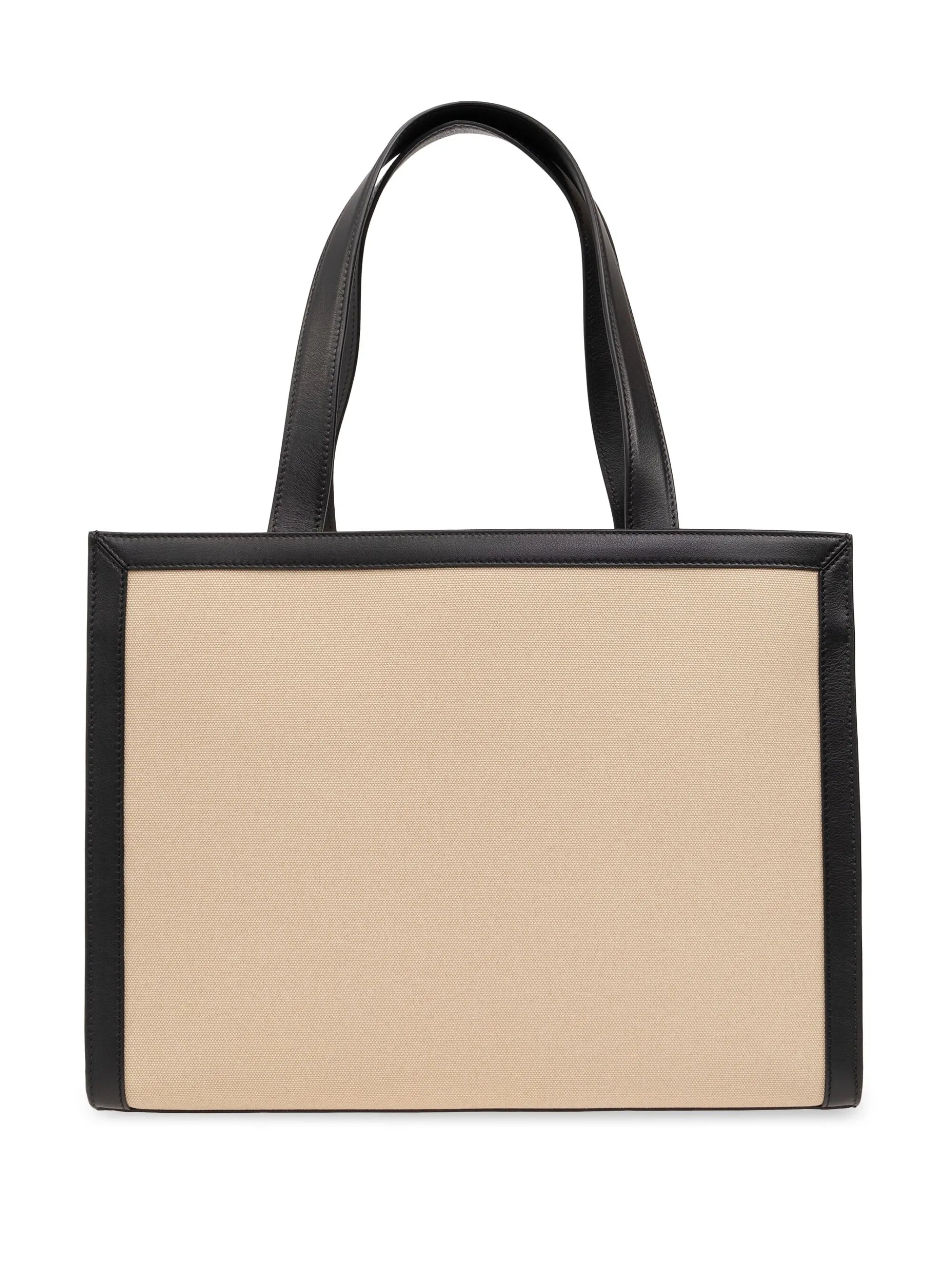 contrasting-trim cotton tote bag