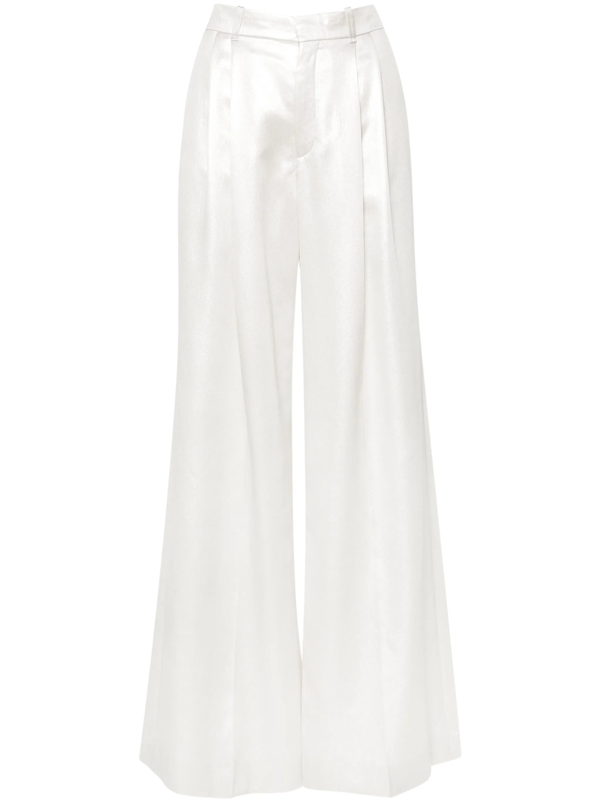 wide-leg silk trousers