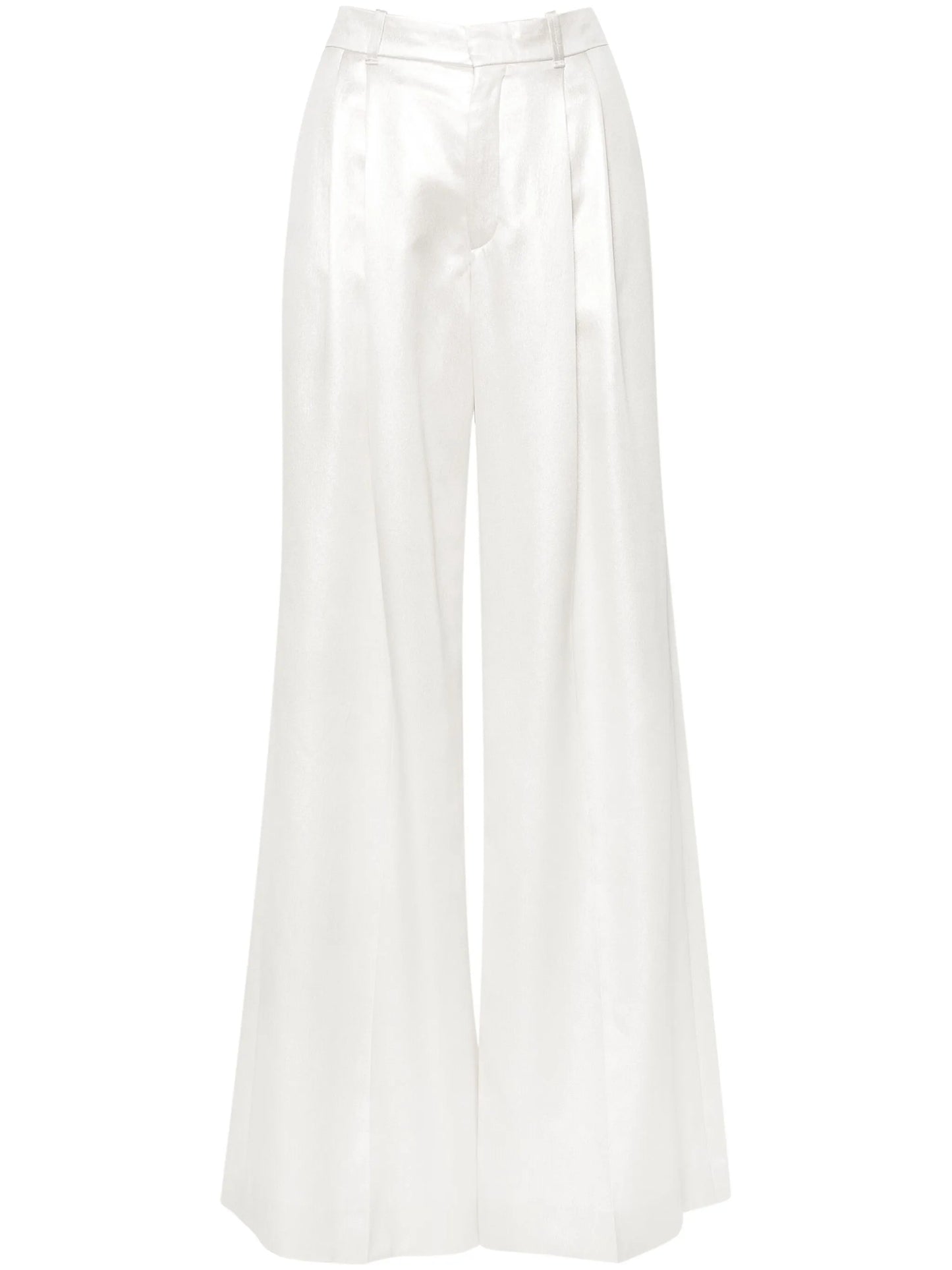 wide-leg silk trousers