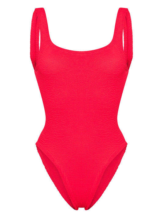 low-back textured swimsuit