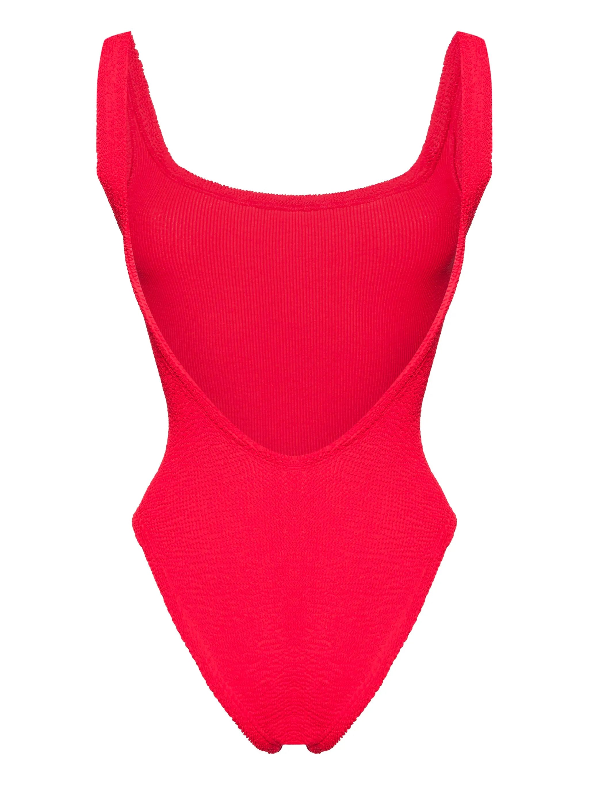 low-back textured swimsuit