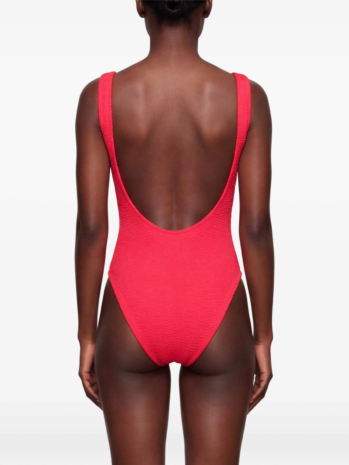 Square Neck textured swimsuit