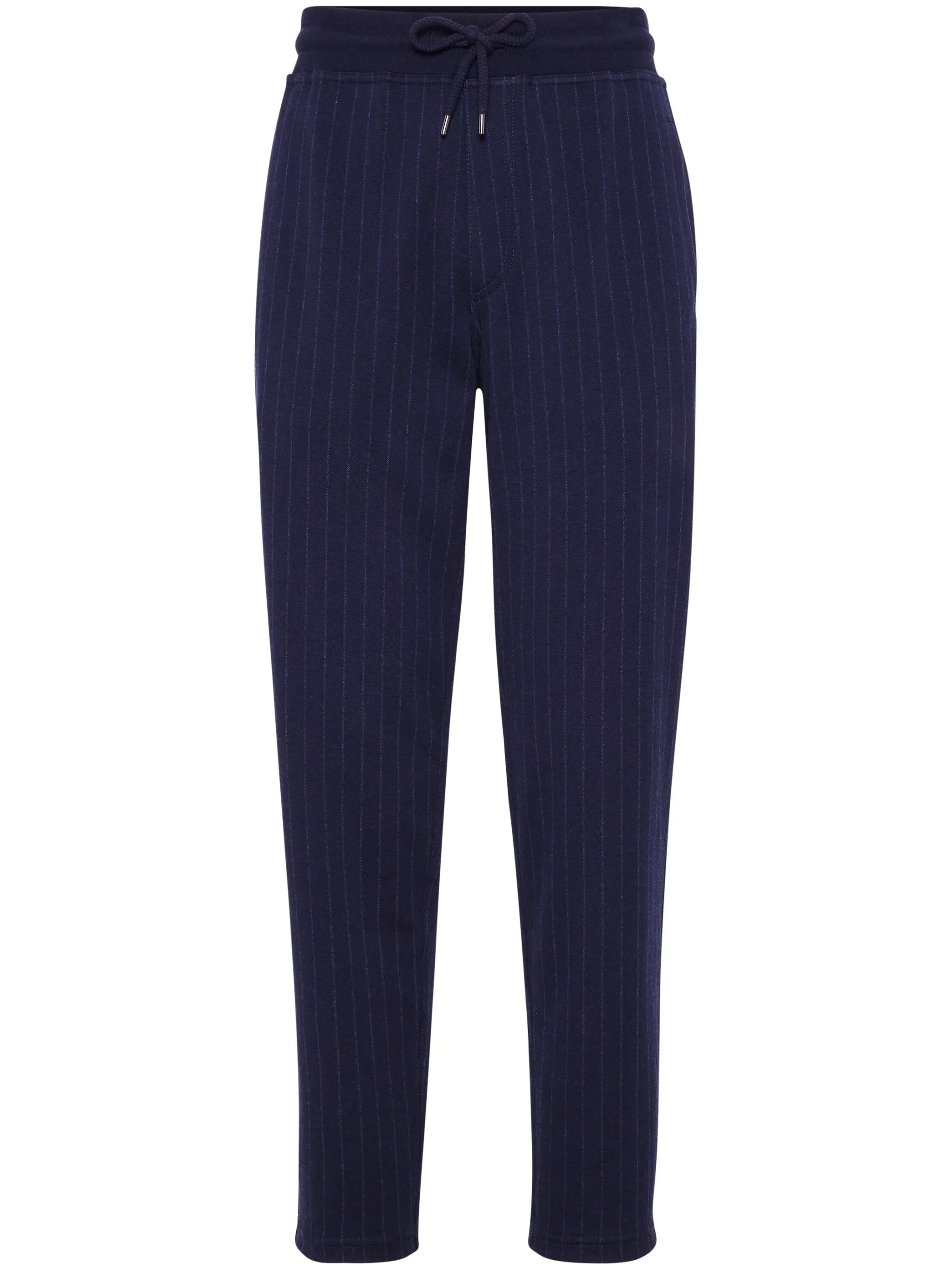 pinstriped mid-rise track trousers