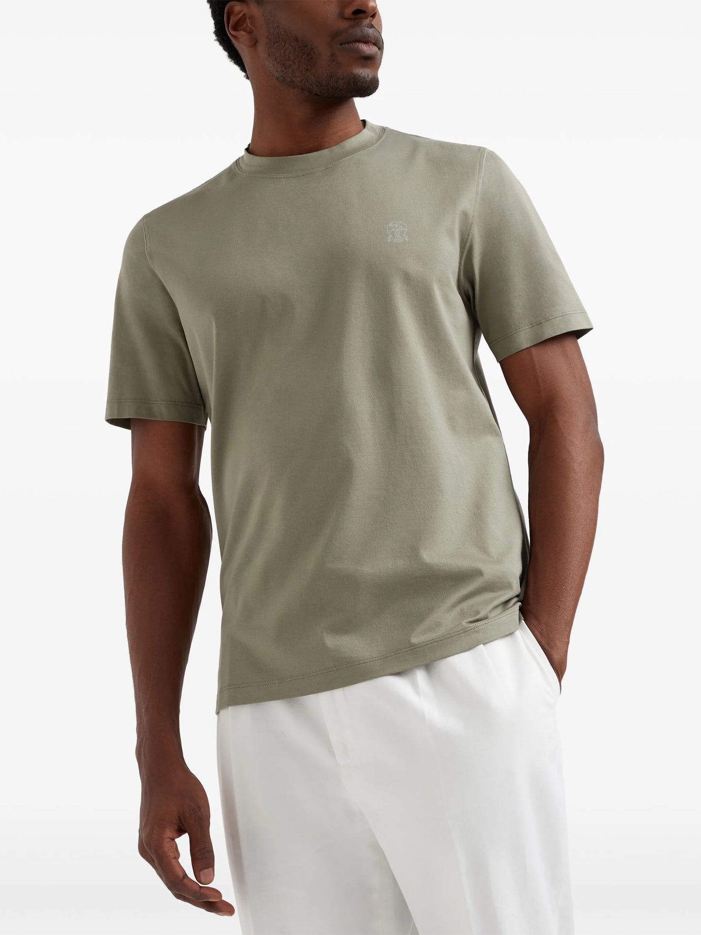 logo-embroidered cotton T-shirt