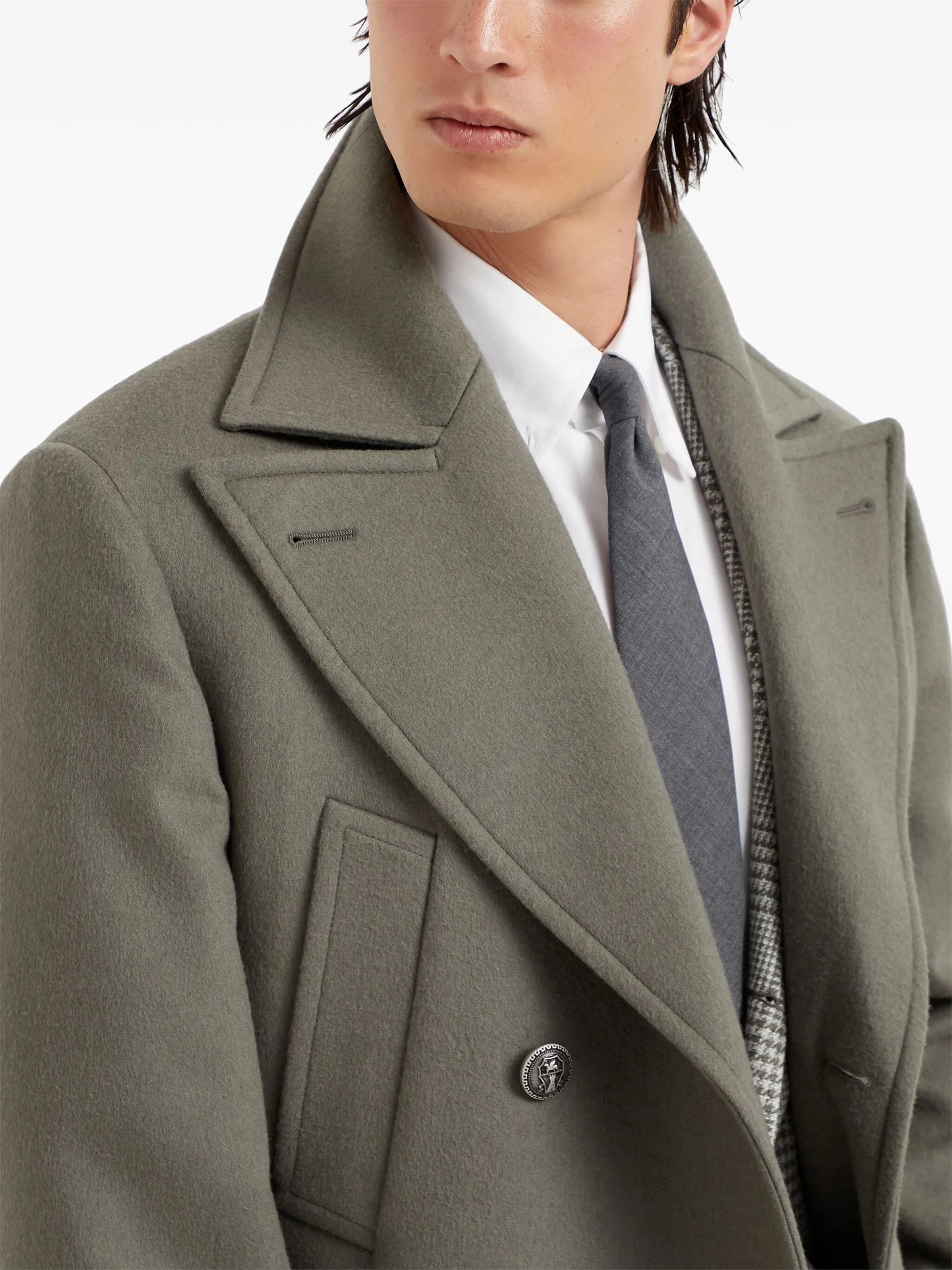 double-breasted wool coat