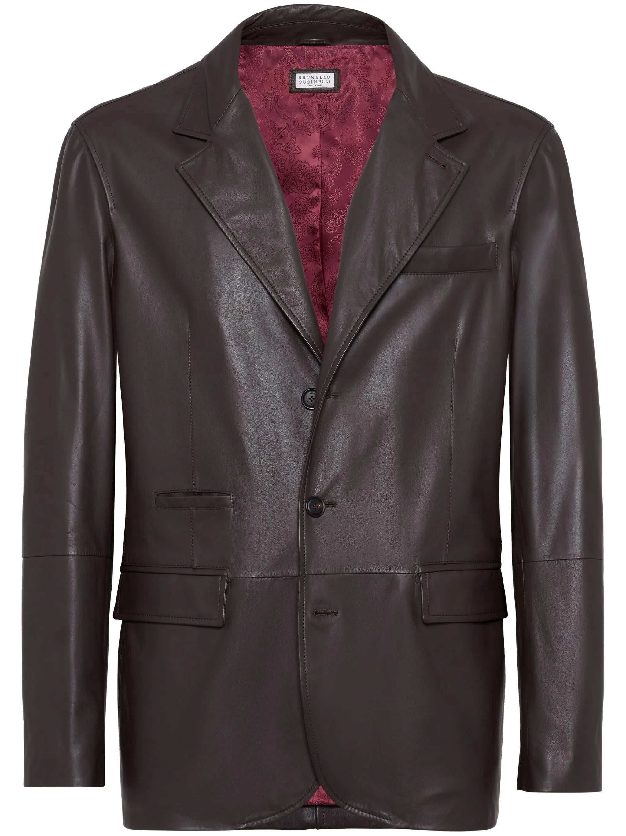 single-breasted leather blazer