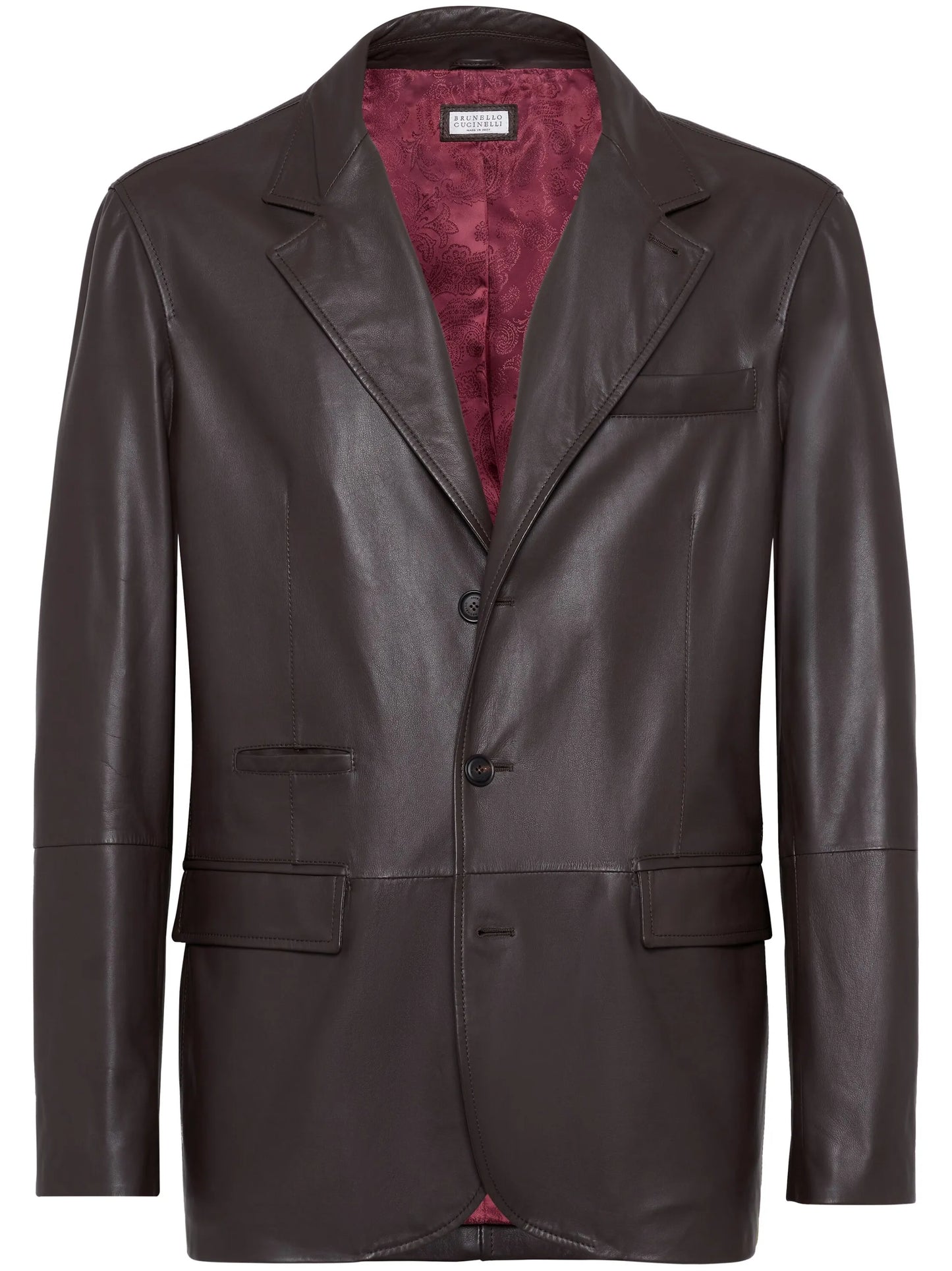 single-breasted leather blazer