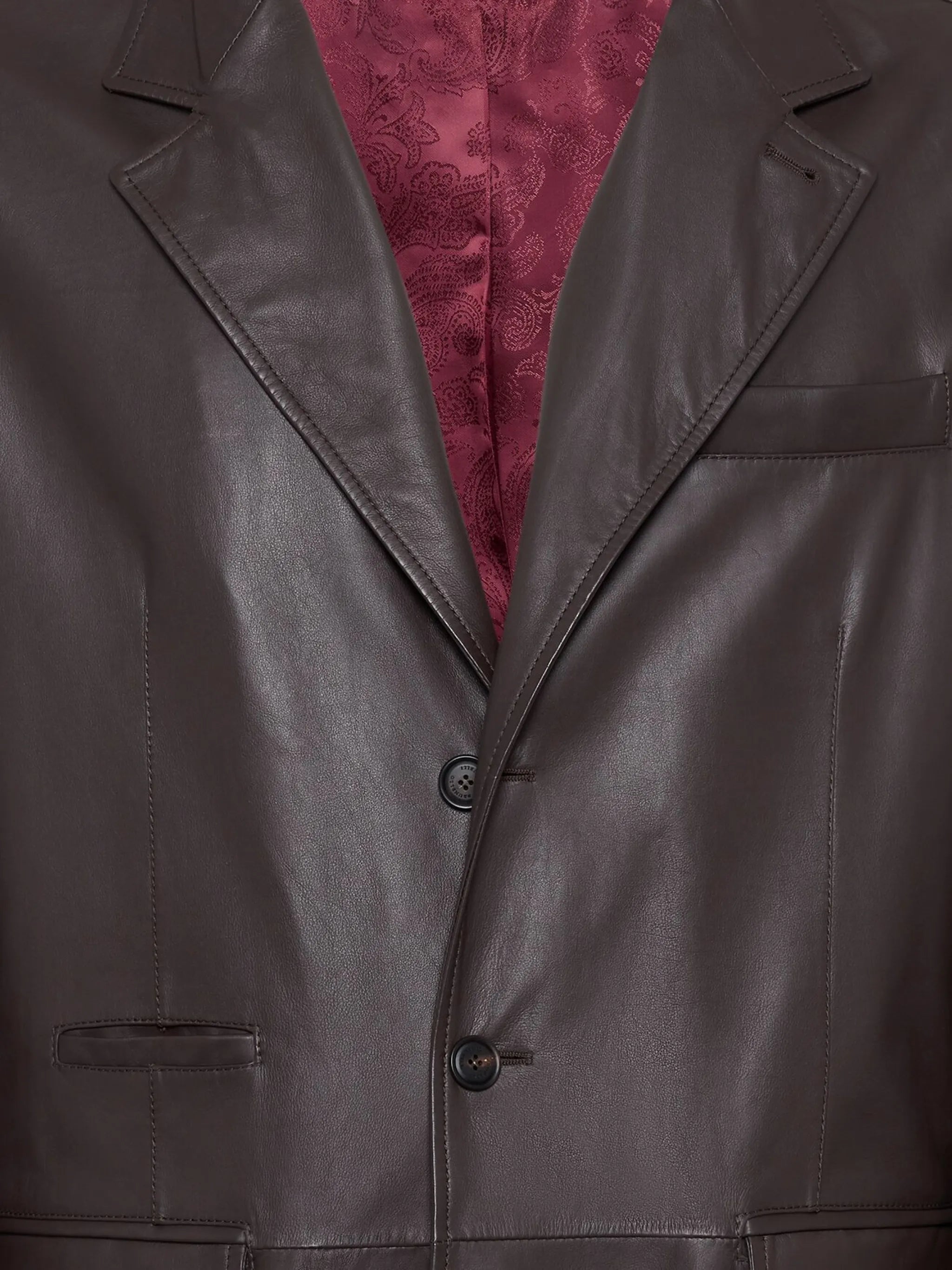 single-breasted leather blazer