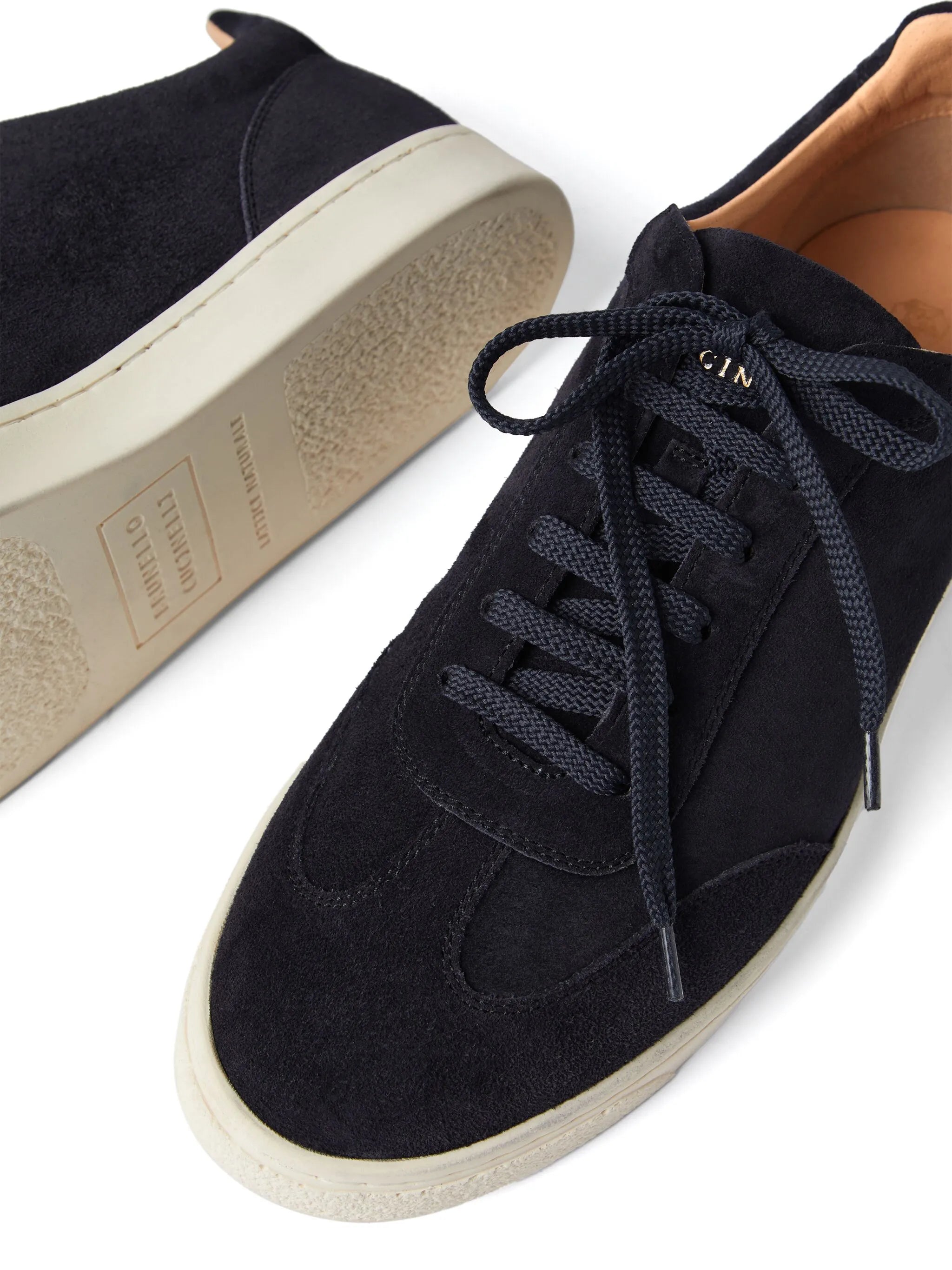 logo-print leather sneakers