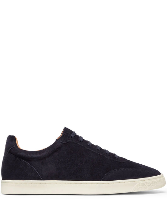 logo-print leather sneakers