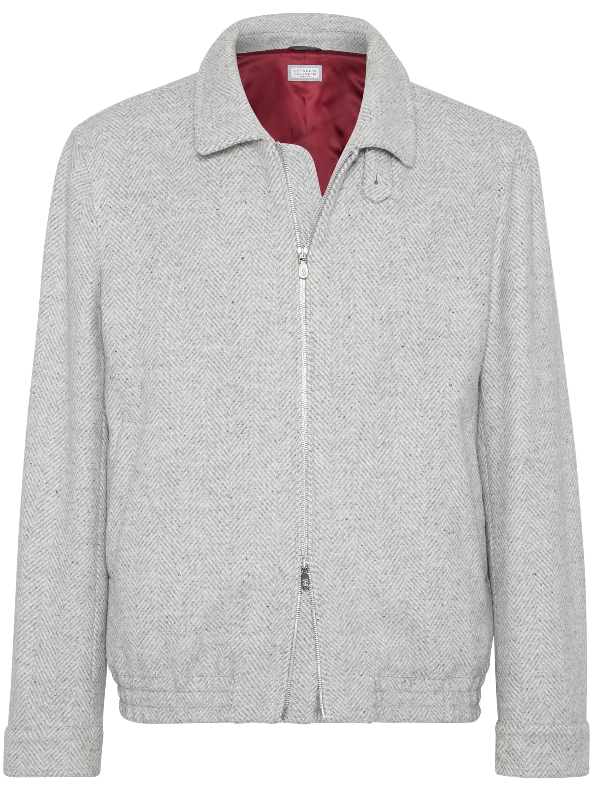 zip-up herringbone jacket