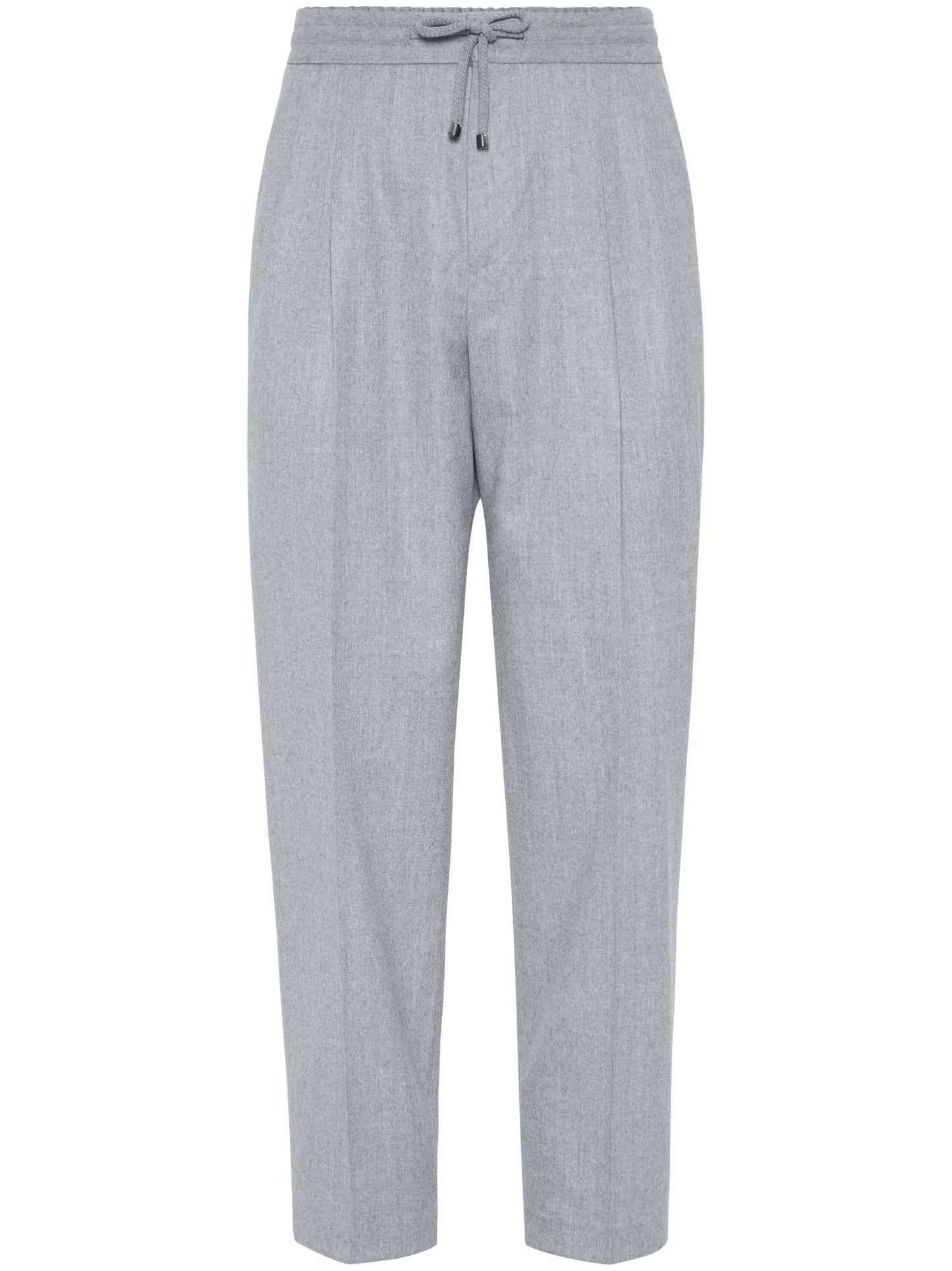 pressed-crease wool trousers