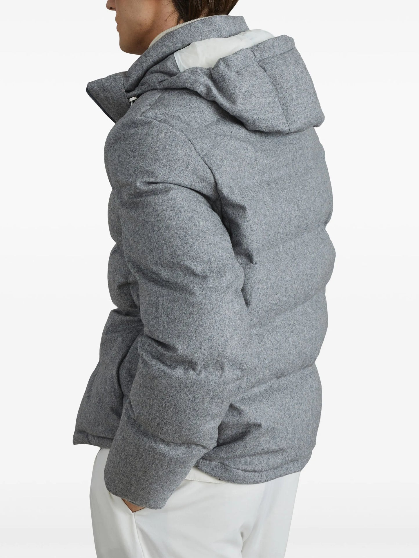 quilted hooded down jacket