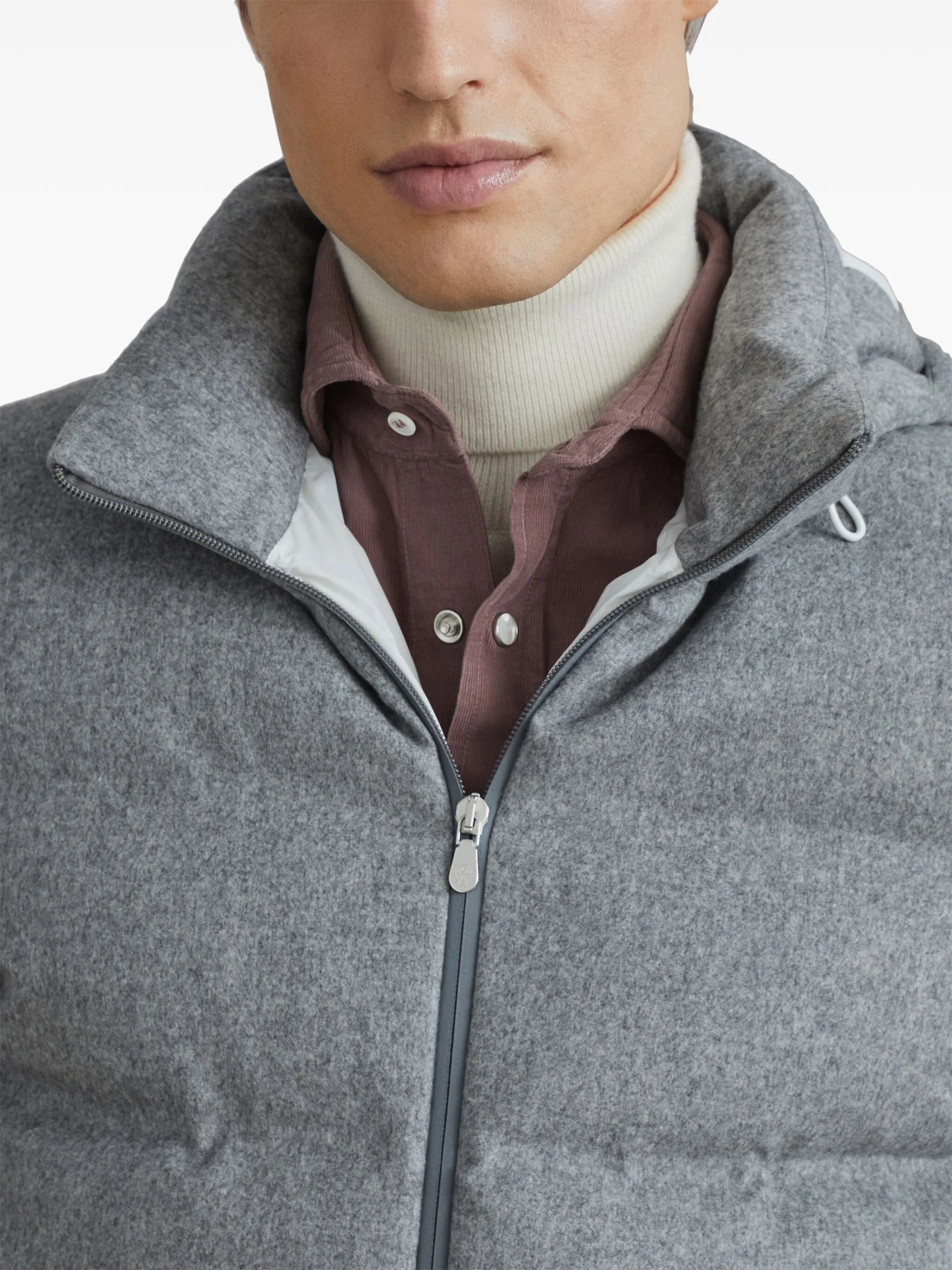 quilted hooded down jacket