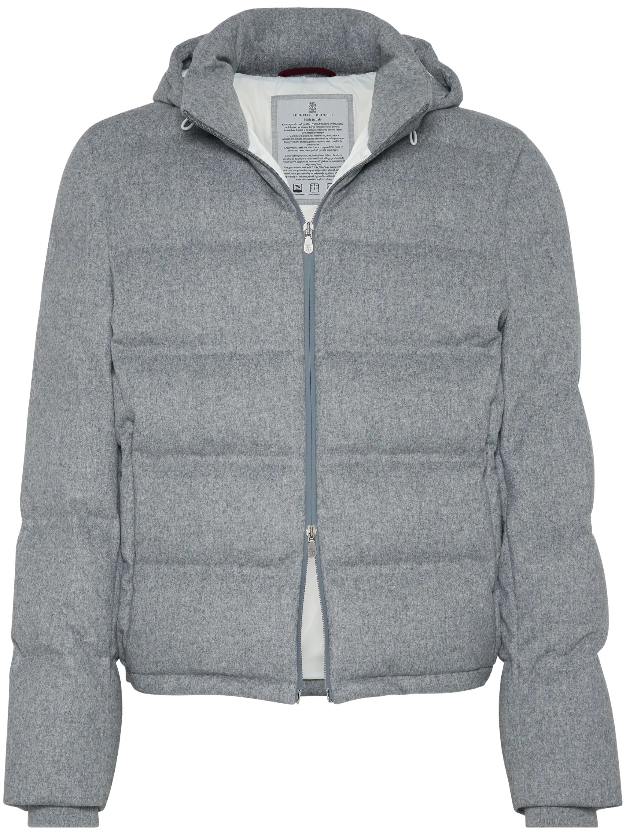 quilted hooded down jacket