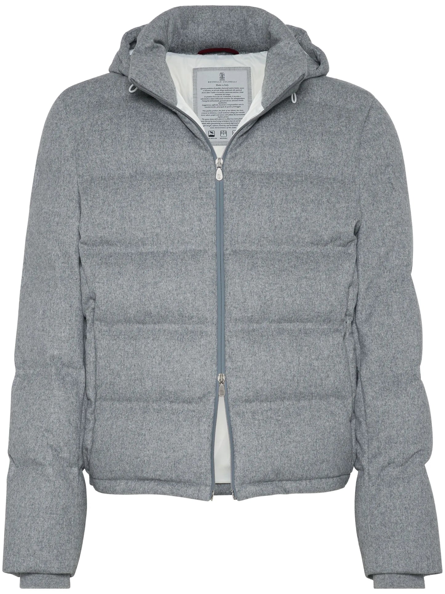 quilted hooded down jacket