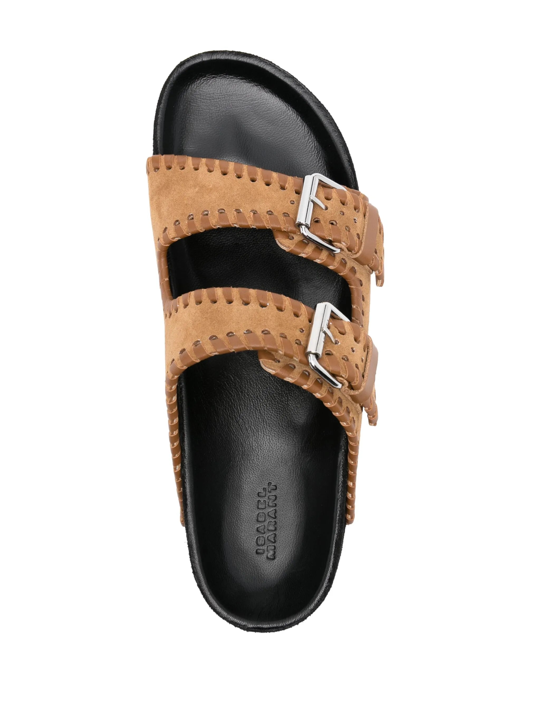 Lennyo buckled suede slides