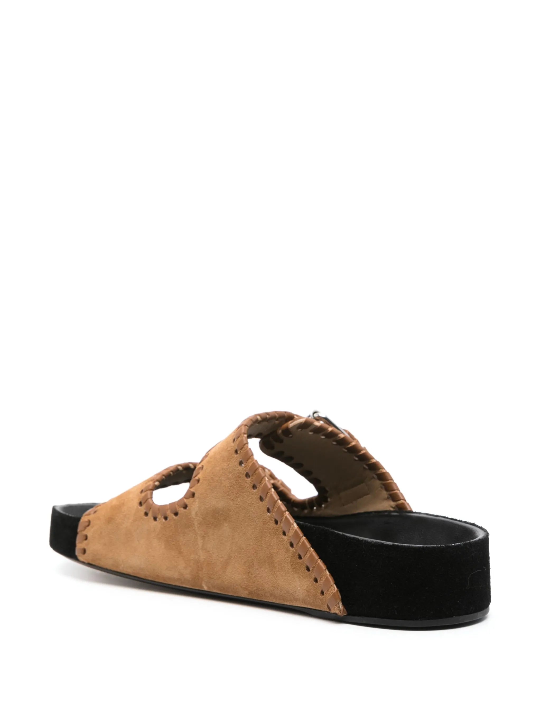 Lennyo buckled suede slides