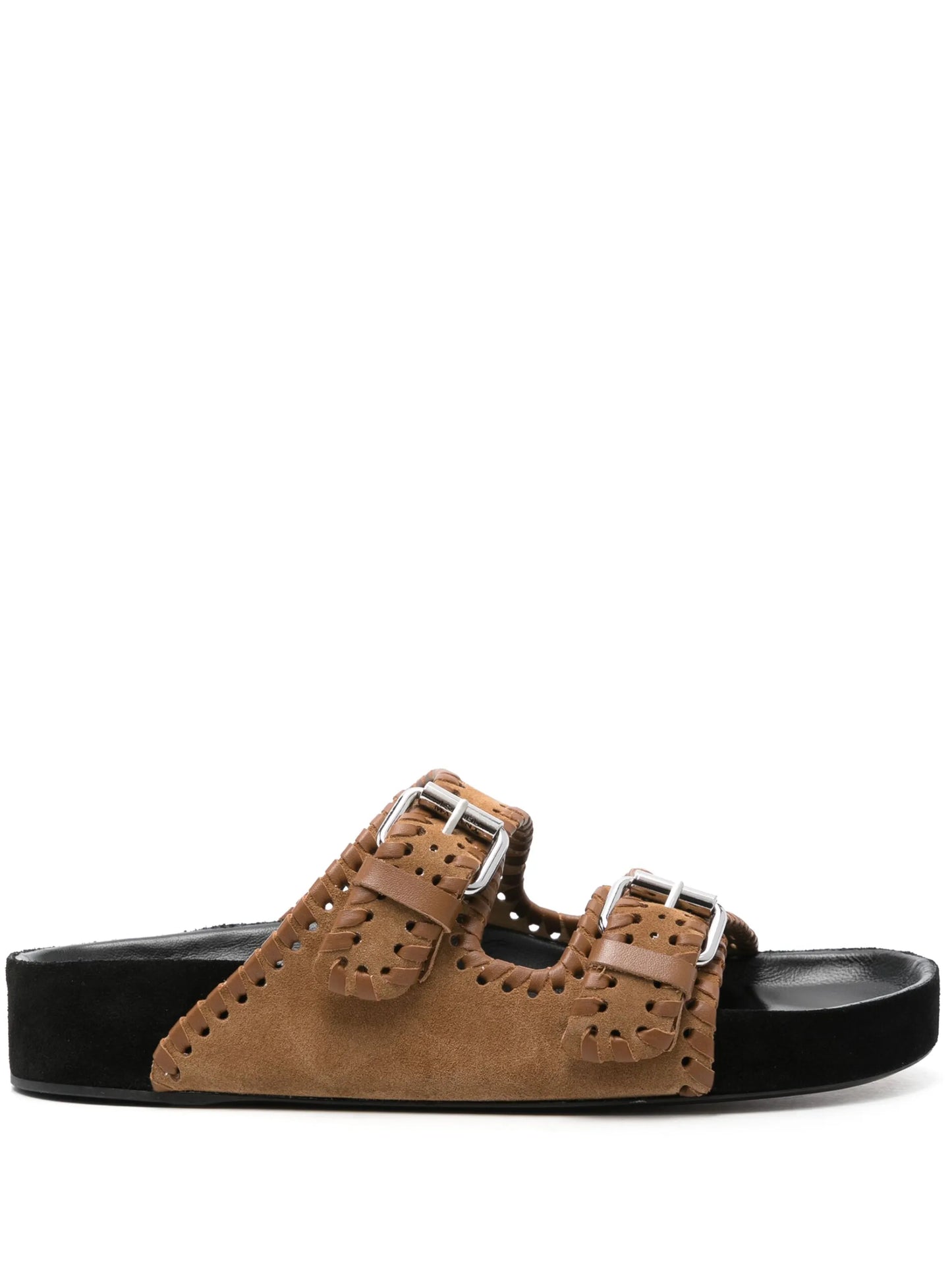 Lennyo buckled suede slides
