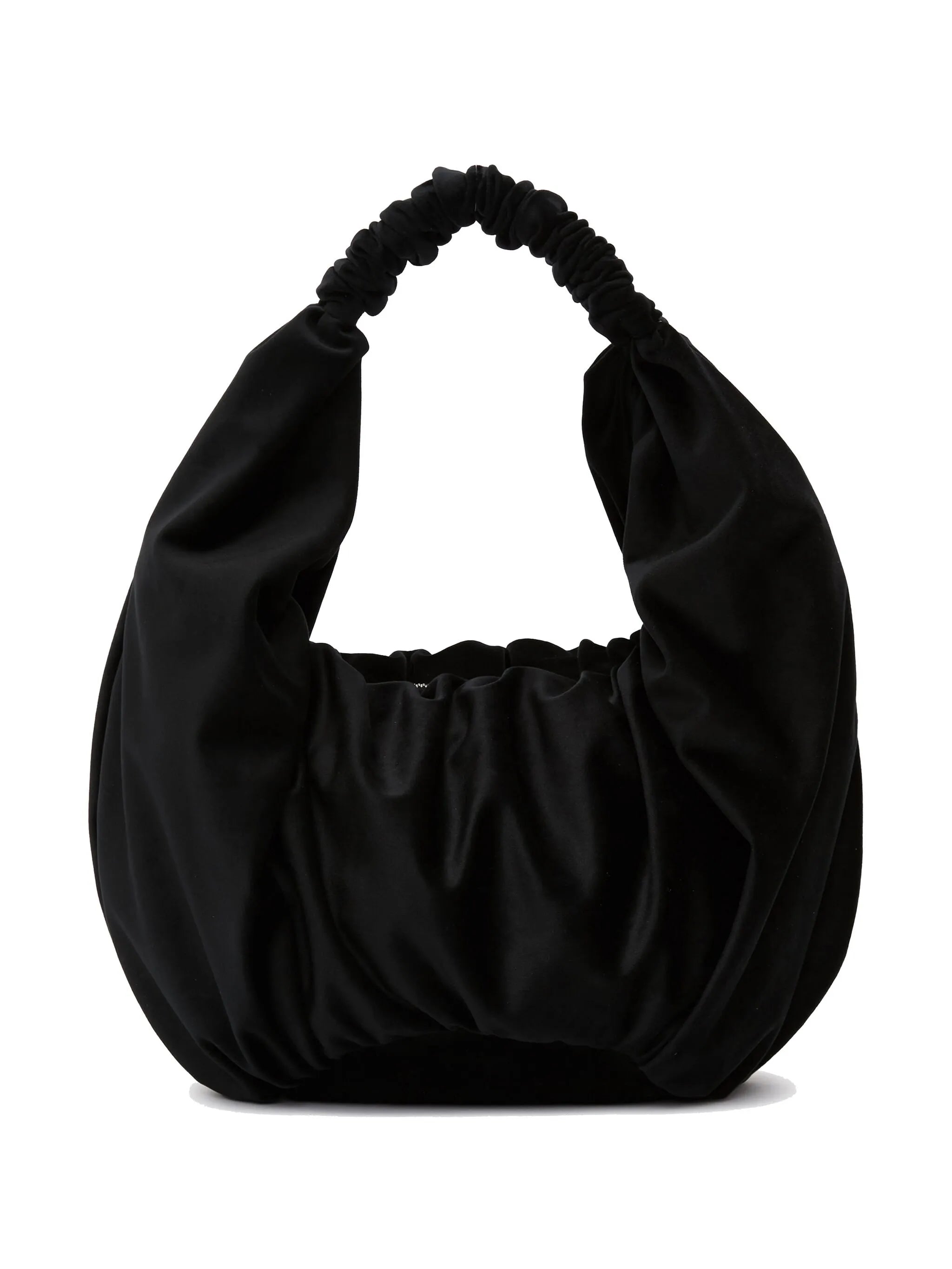 Ruffle Shopper velvet shoulder bag