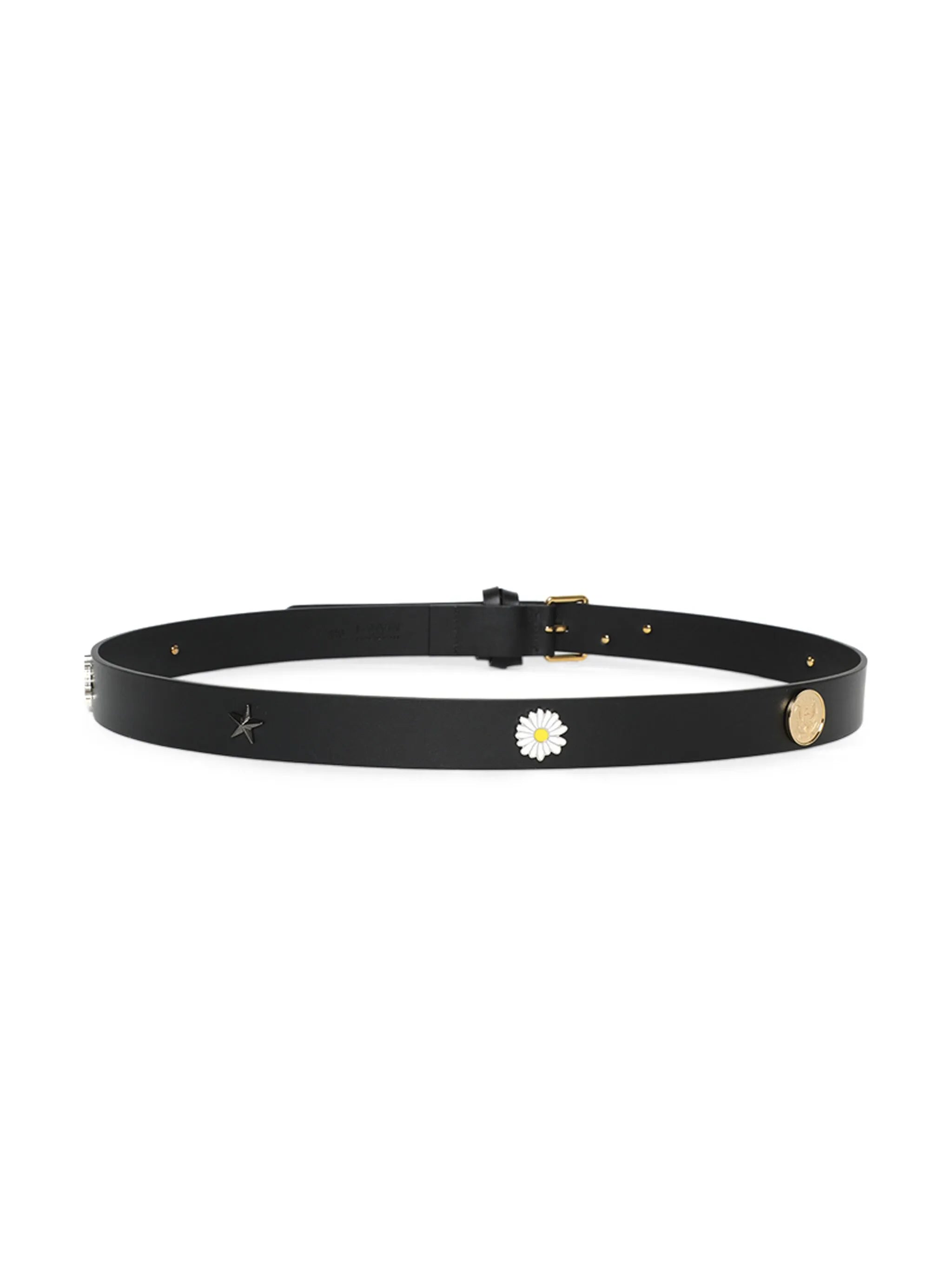 appliqué-detail leather belt
