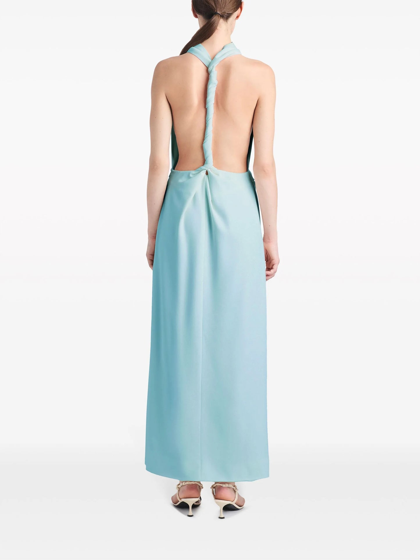 Selena high-neck ruched midi dress