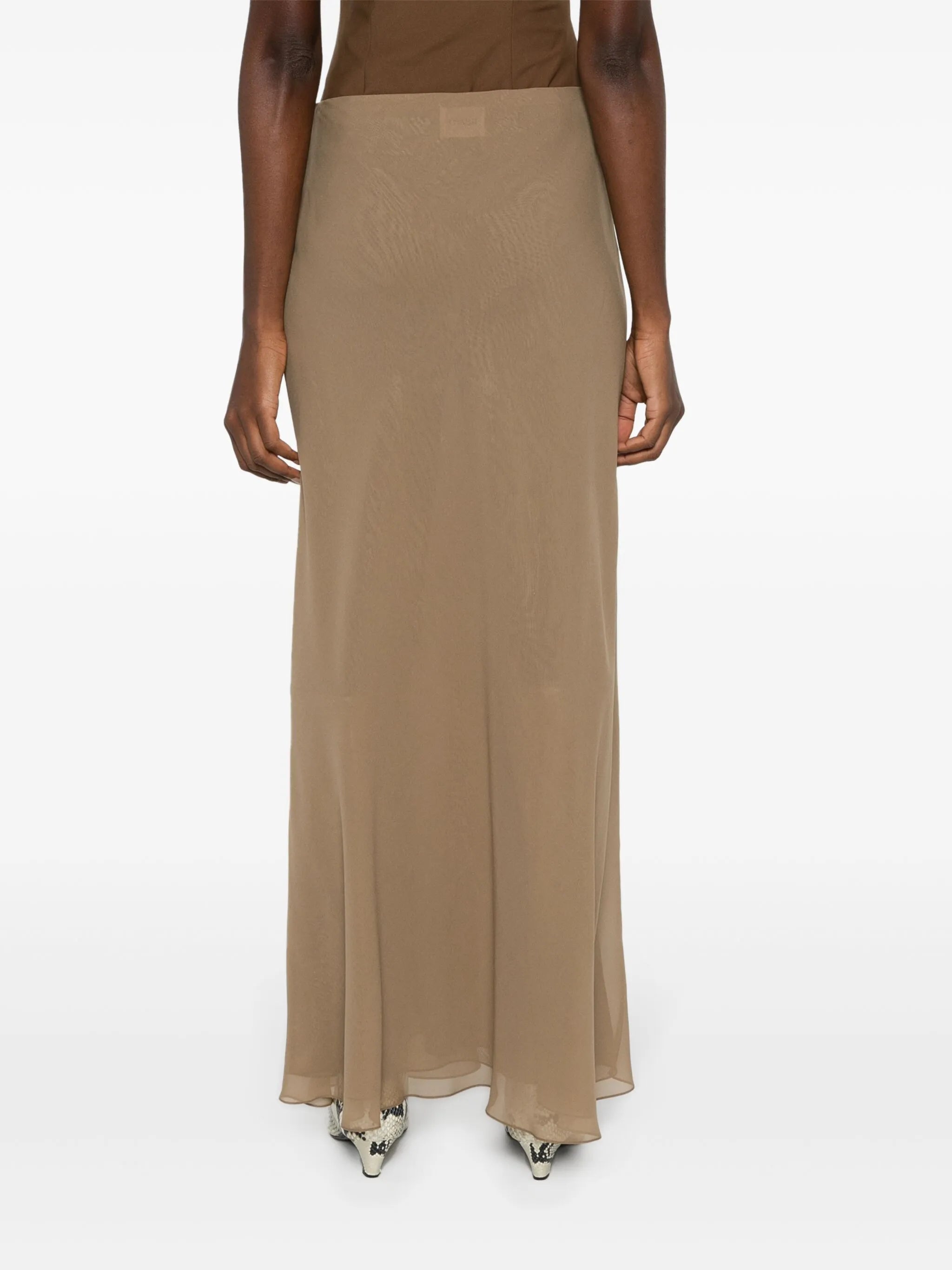 Mauva silk A-Line skirt
