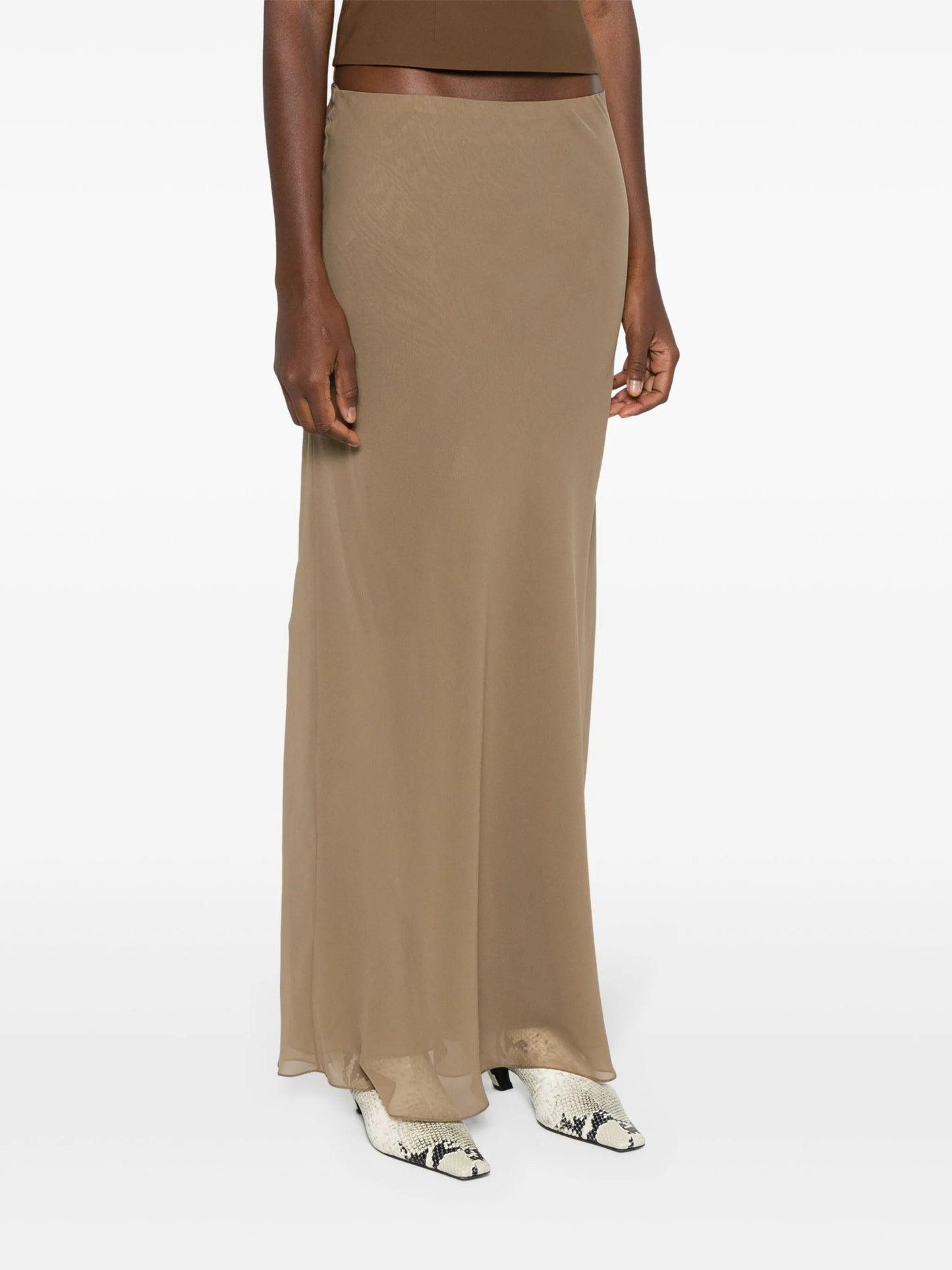 Mauva silk A-Line skirt
