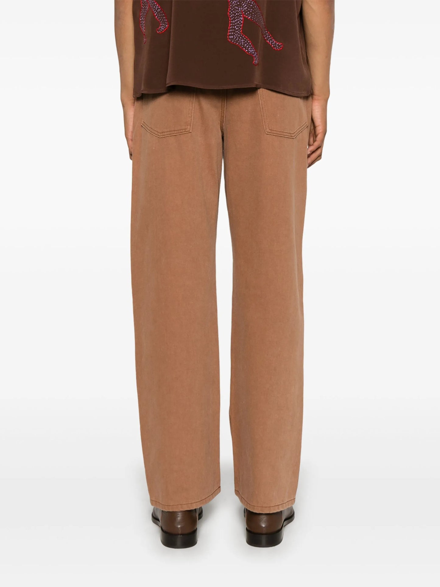 motif-embroidered jeans