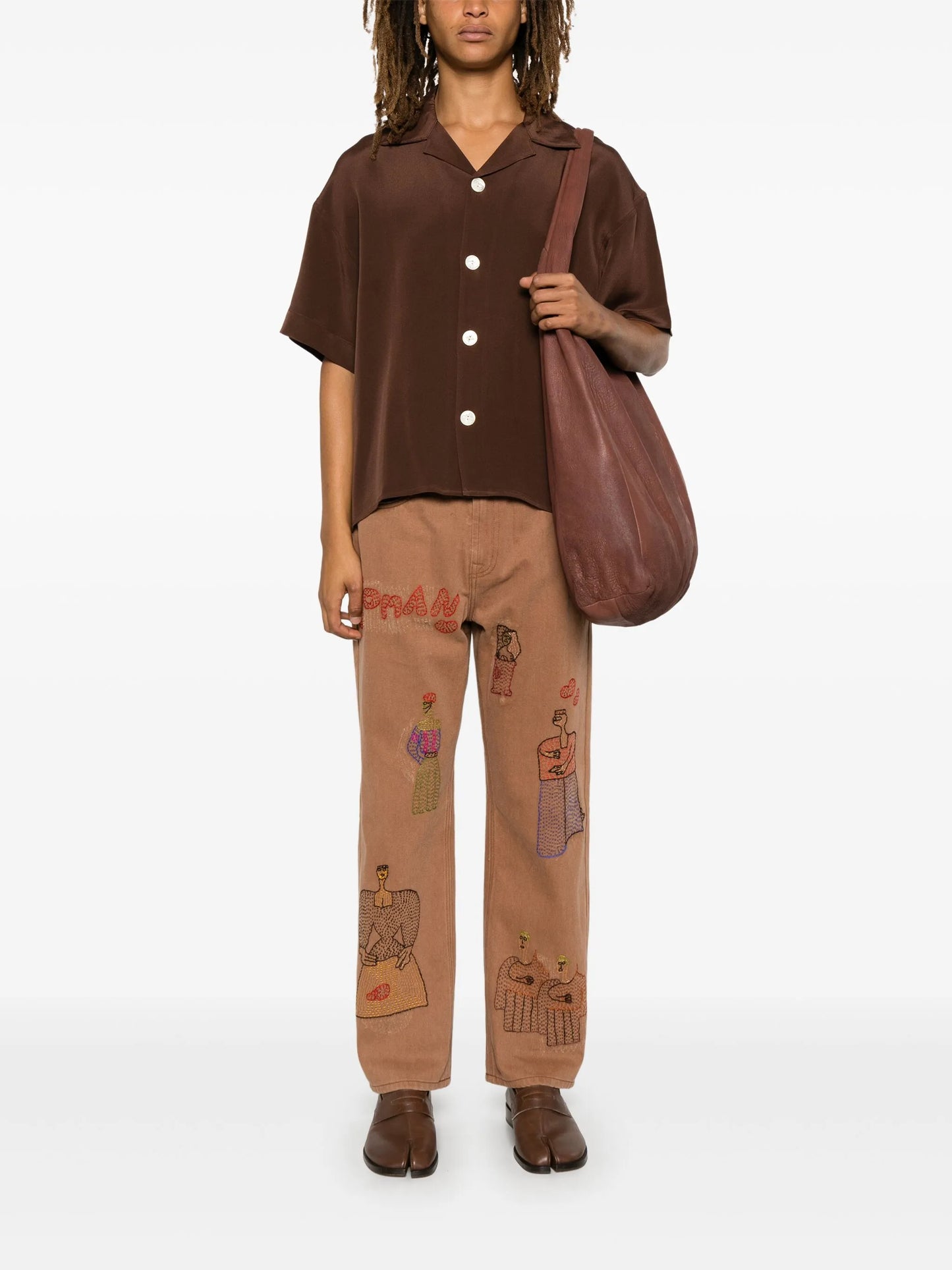 motif-embroidered shirt