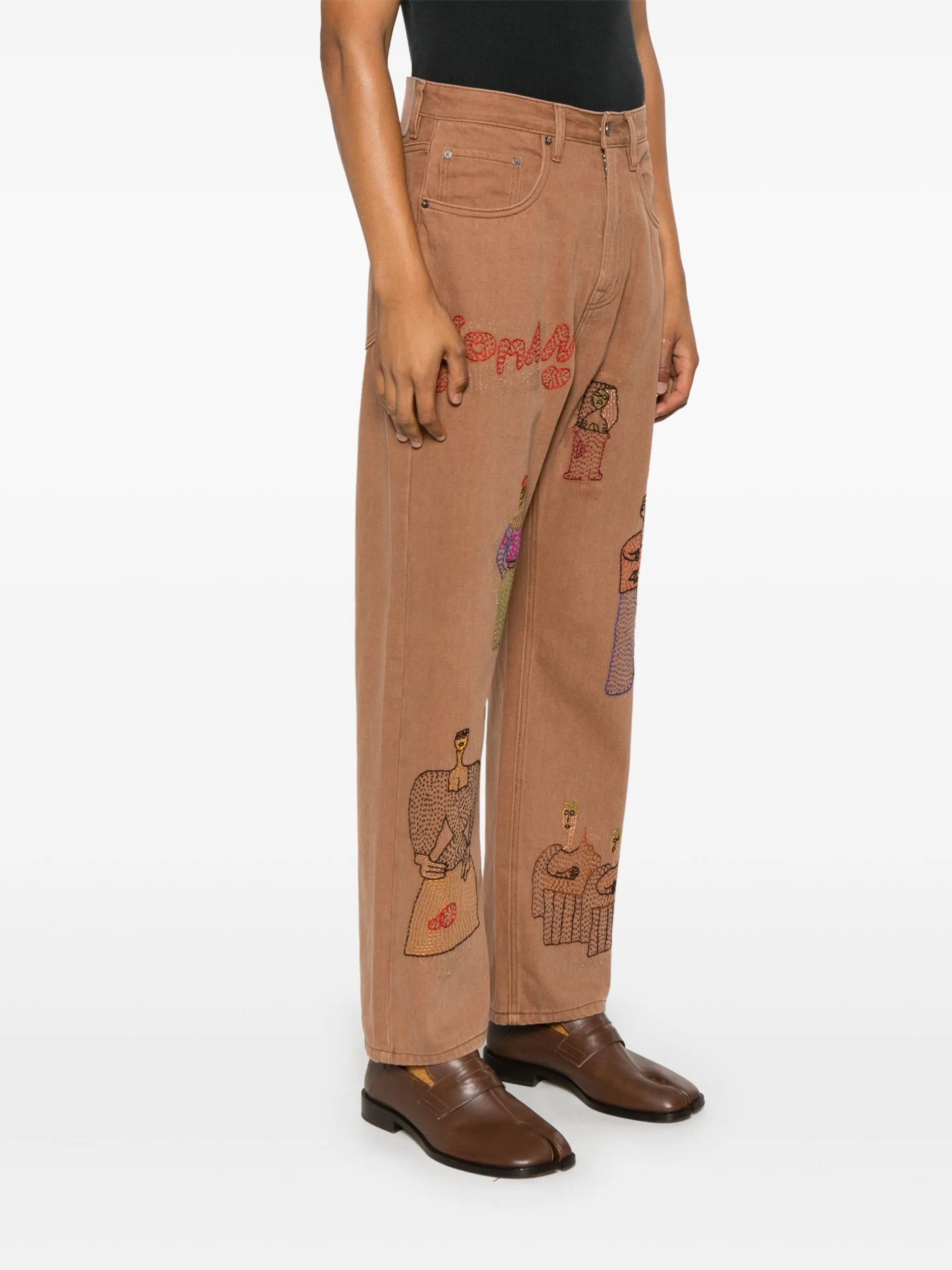 motif-embroidered shirt