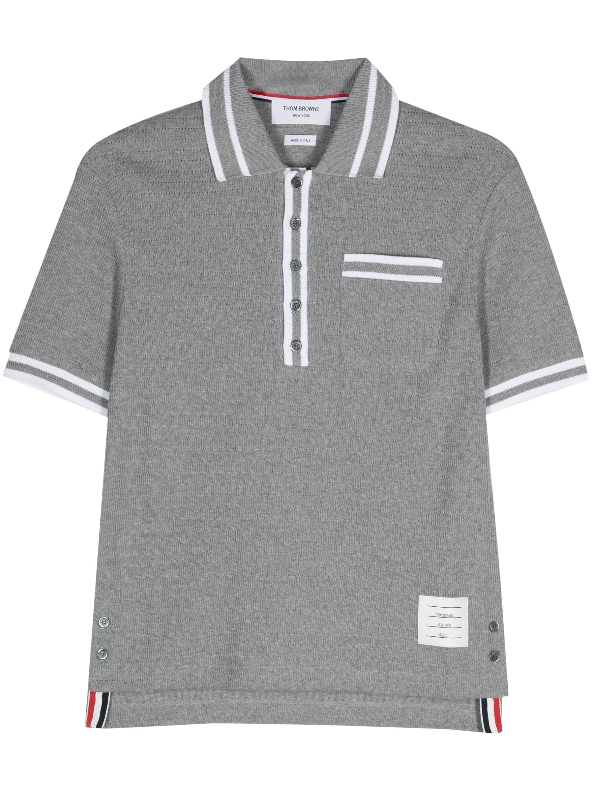 pointelle cotton polo shirt