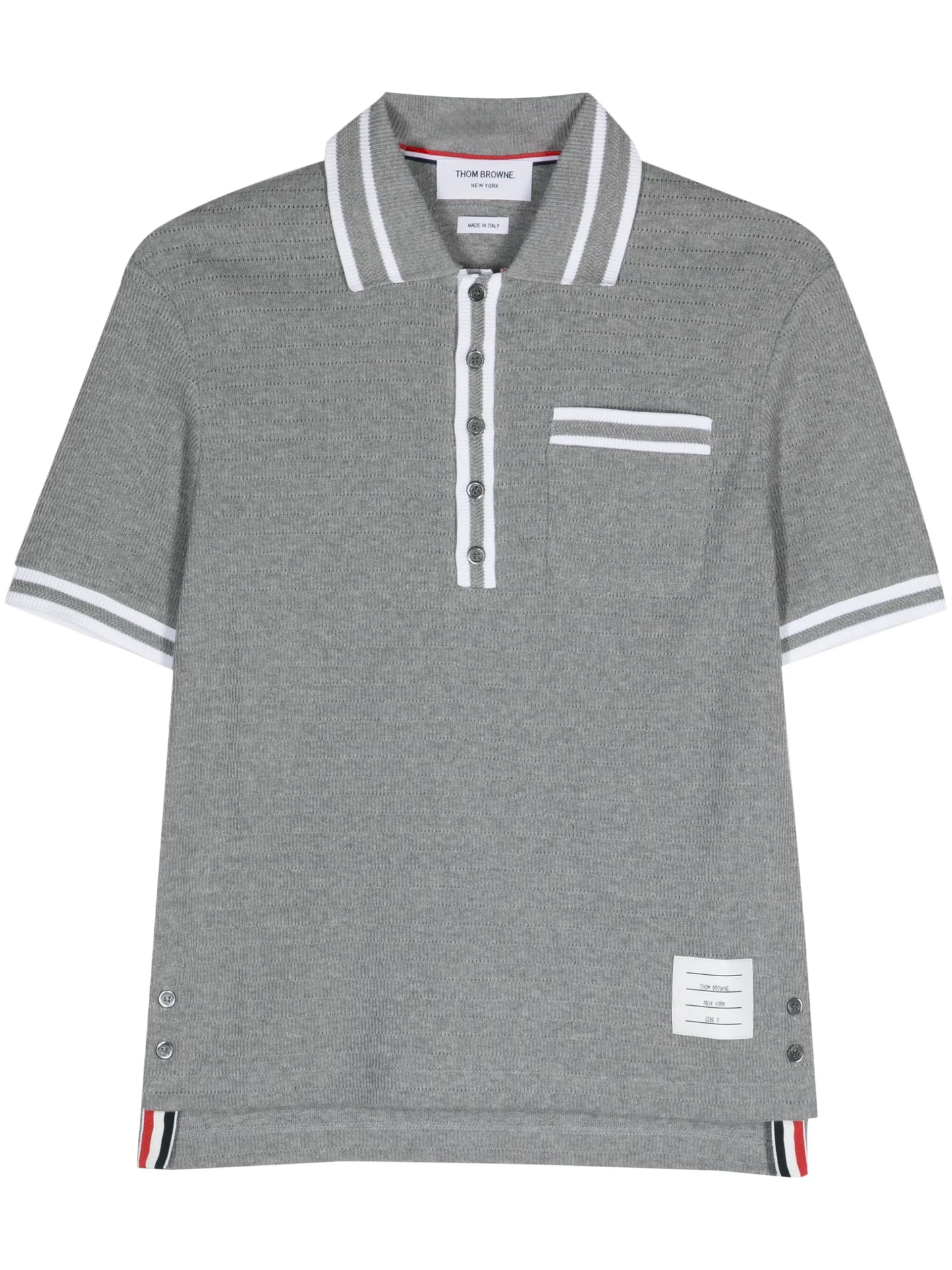 pointelle cotton polo shirt