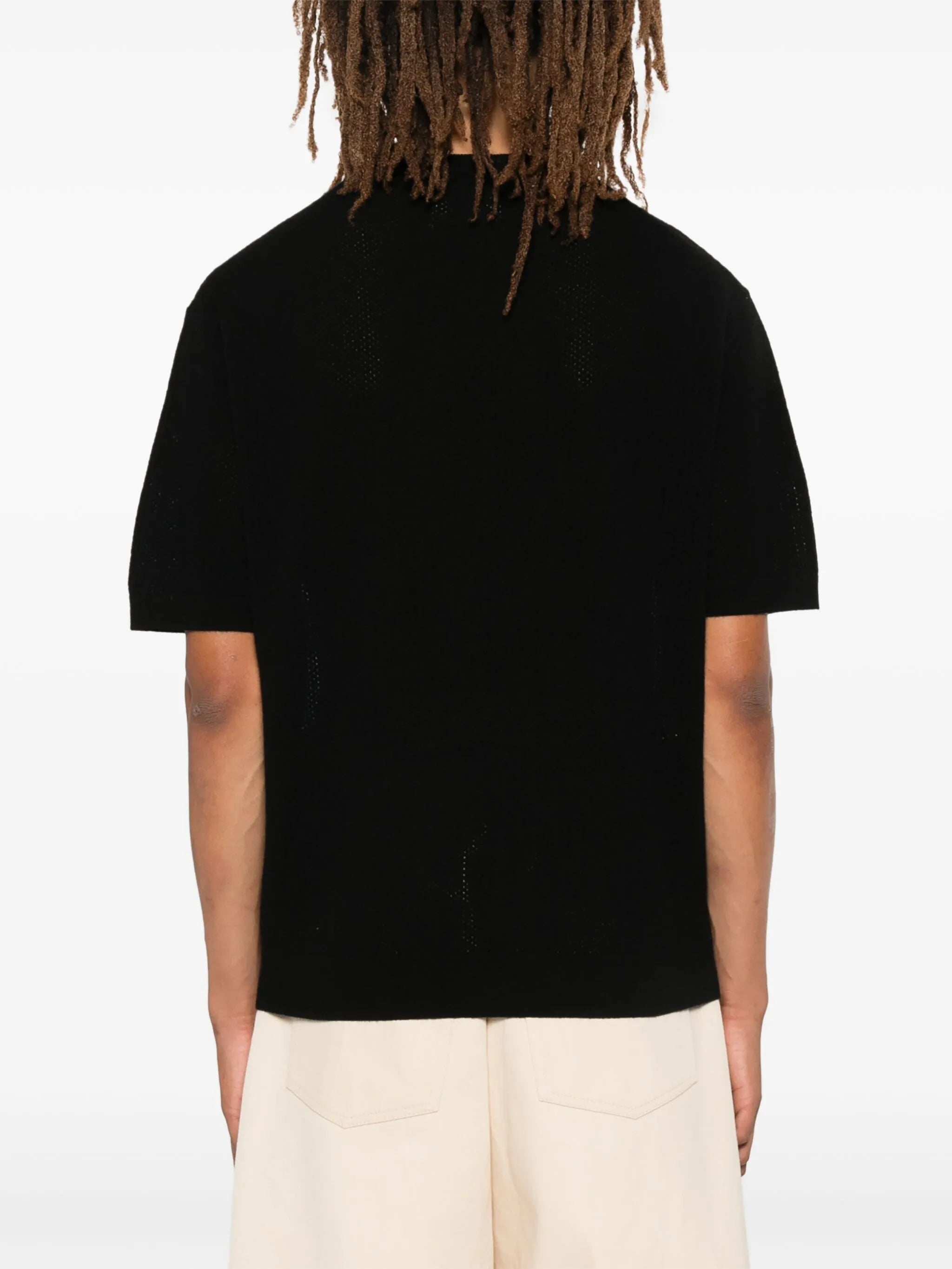 pointelle-knit sweater